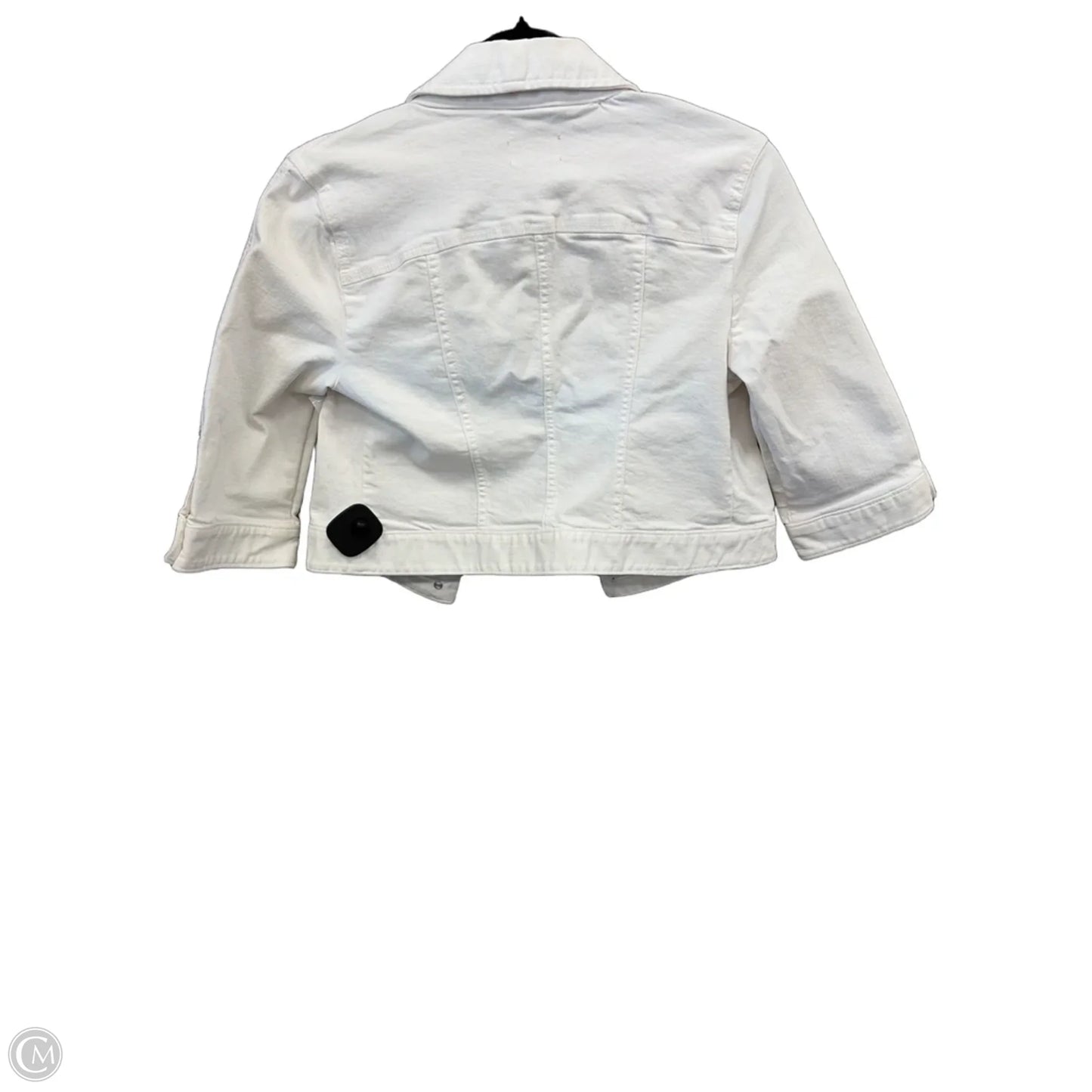 Jacket Denim By Loft In White Denim, Size: Xs