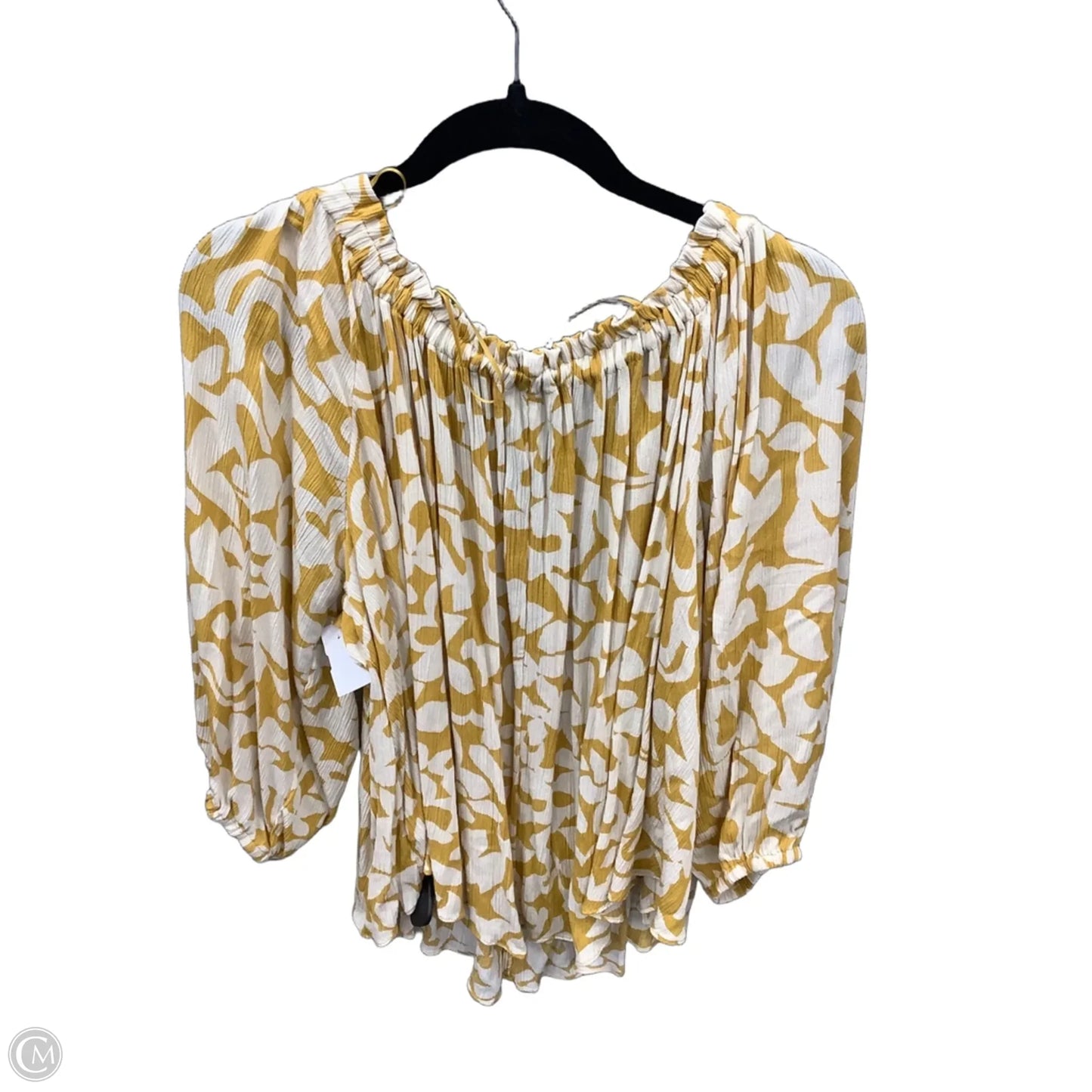 Blouse Long Sleeve By Terra & Sky In Yellow, Size: Xl