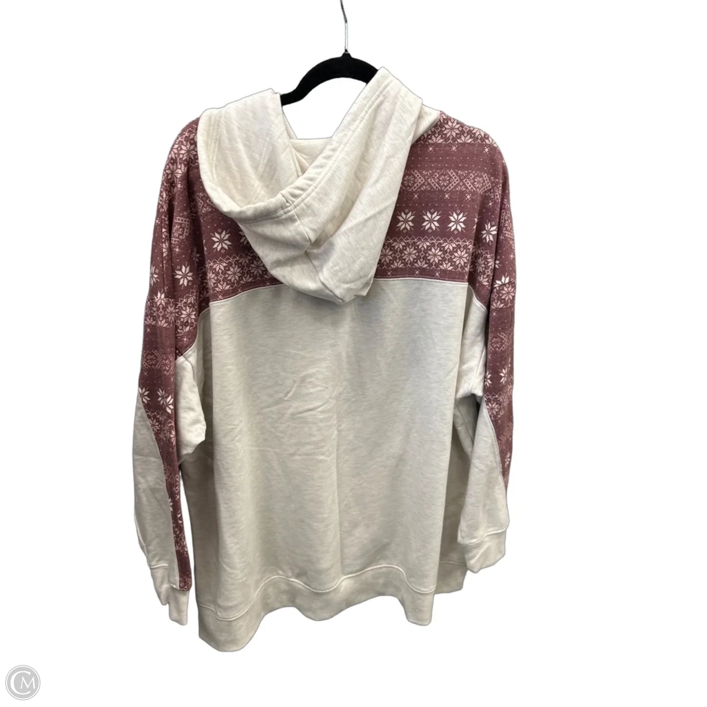 Sweatshirt Hoodie By Maurices In Cream & Purple, Size: 3x