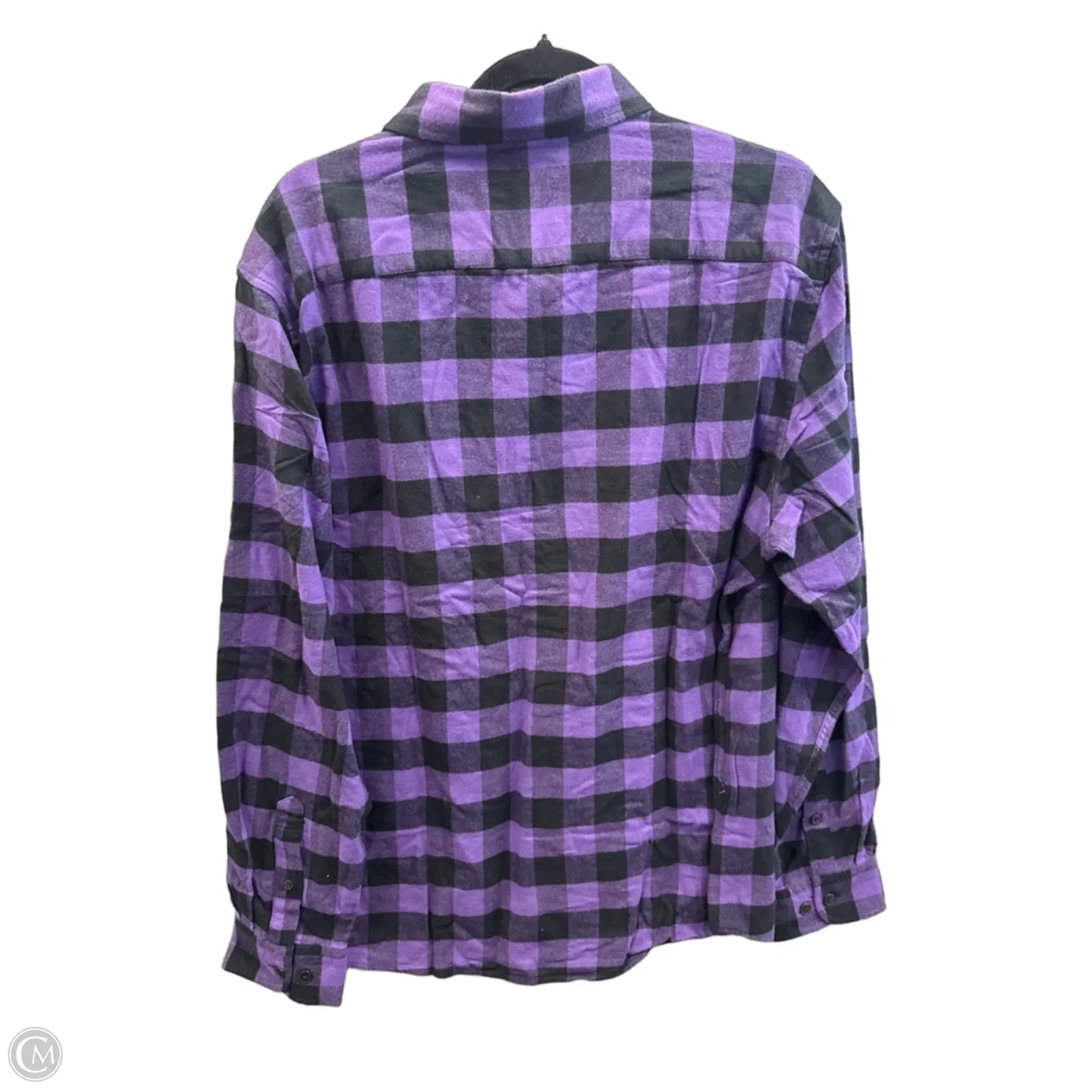 Top Long Sleeve By Clothes Mentor In Plaid Pattern, Size: L