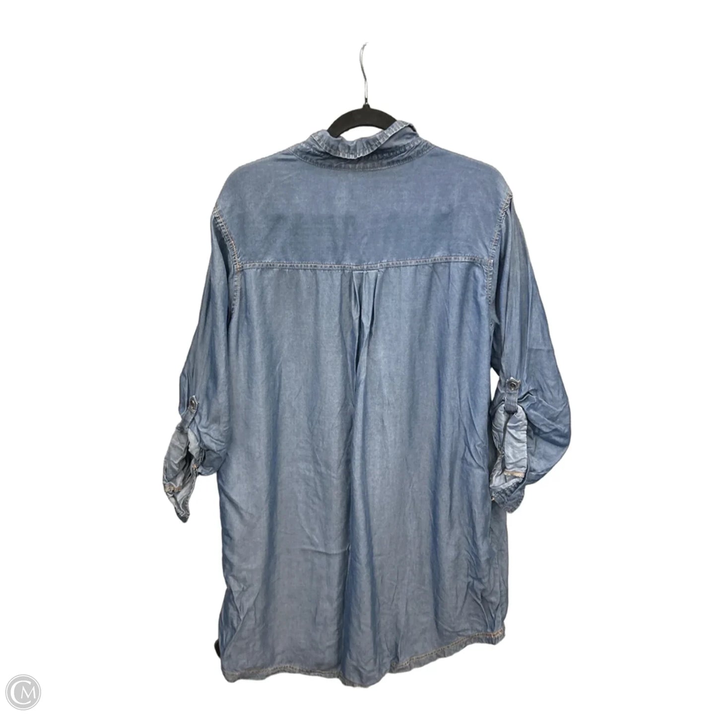 Dress Casual Midi By Time And Tru In Blue Denim, Size: Xxl