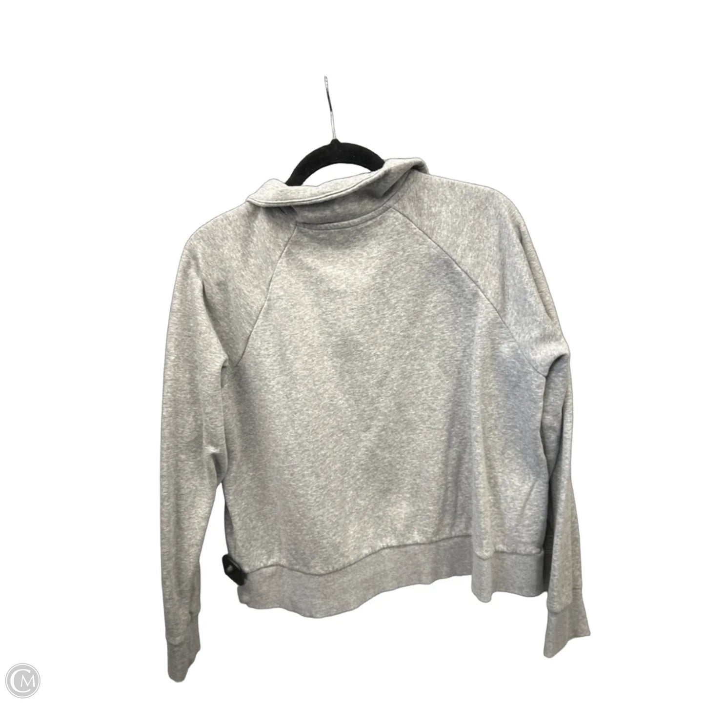 Athletic Top Long Sleeve Collar By Under Armour In Grey, Size: M