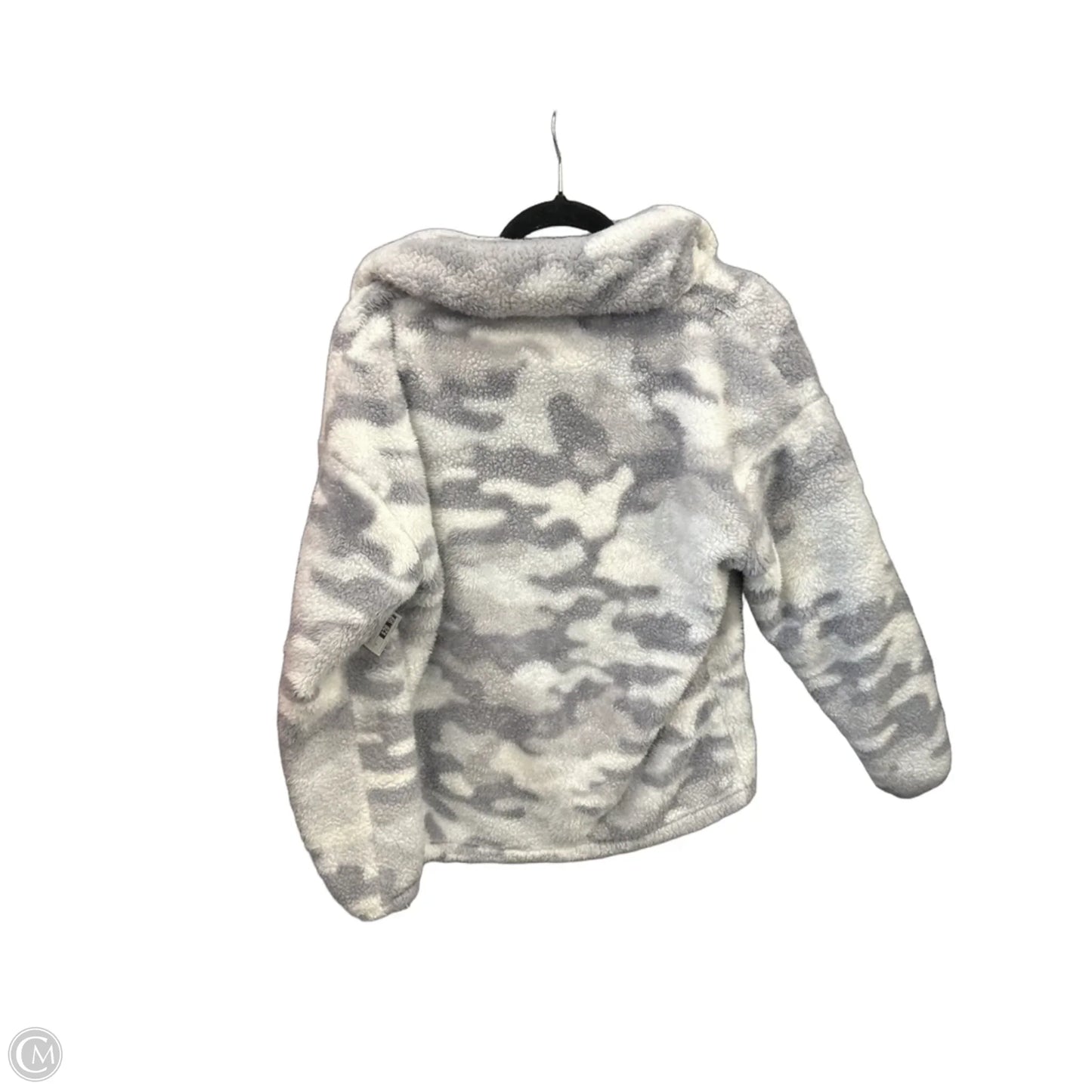 Jacket Faux Fur & Sherpa By New Balance In Grey & White, Size: M