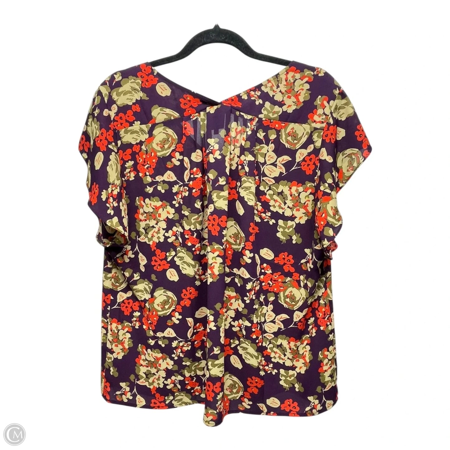 Top Short Sleeve By Cabi In Maroon, Size: L