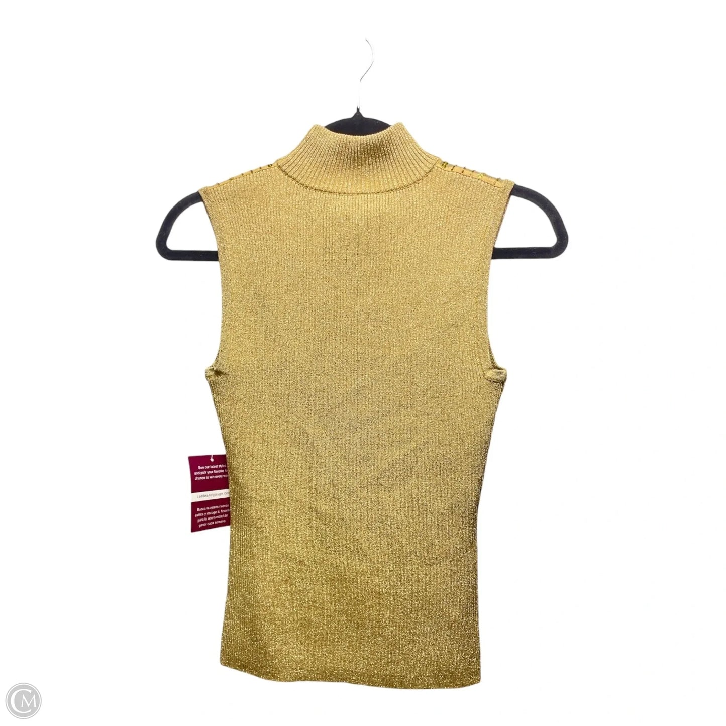 Top Sleeveless By Cable And Gauge In Gold, Size: S