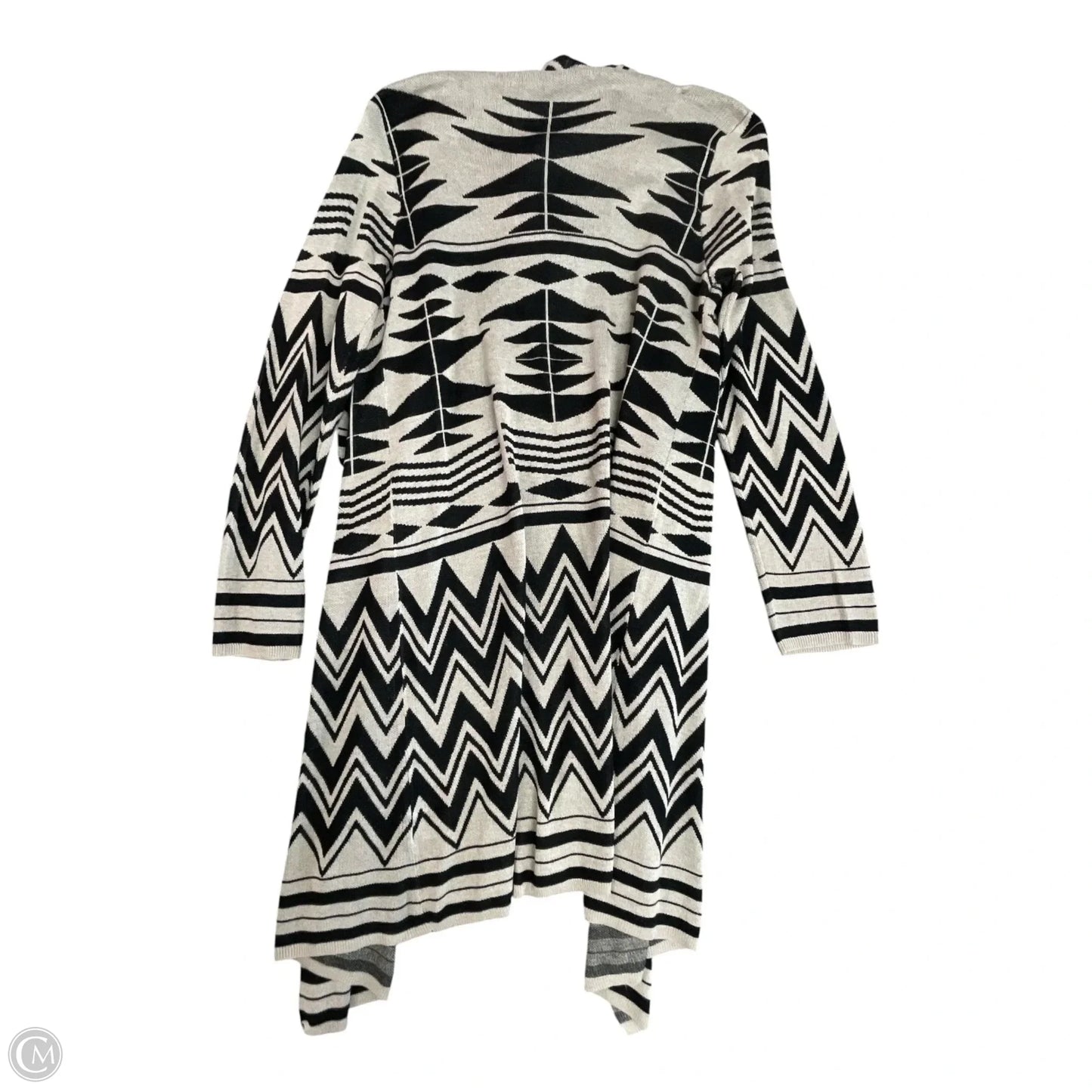 Sweater Cardigan By Neiman Marcus In Black & Tan, Size: L