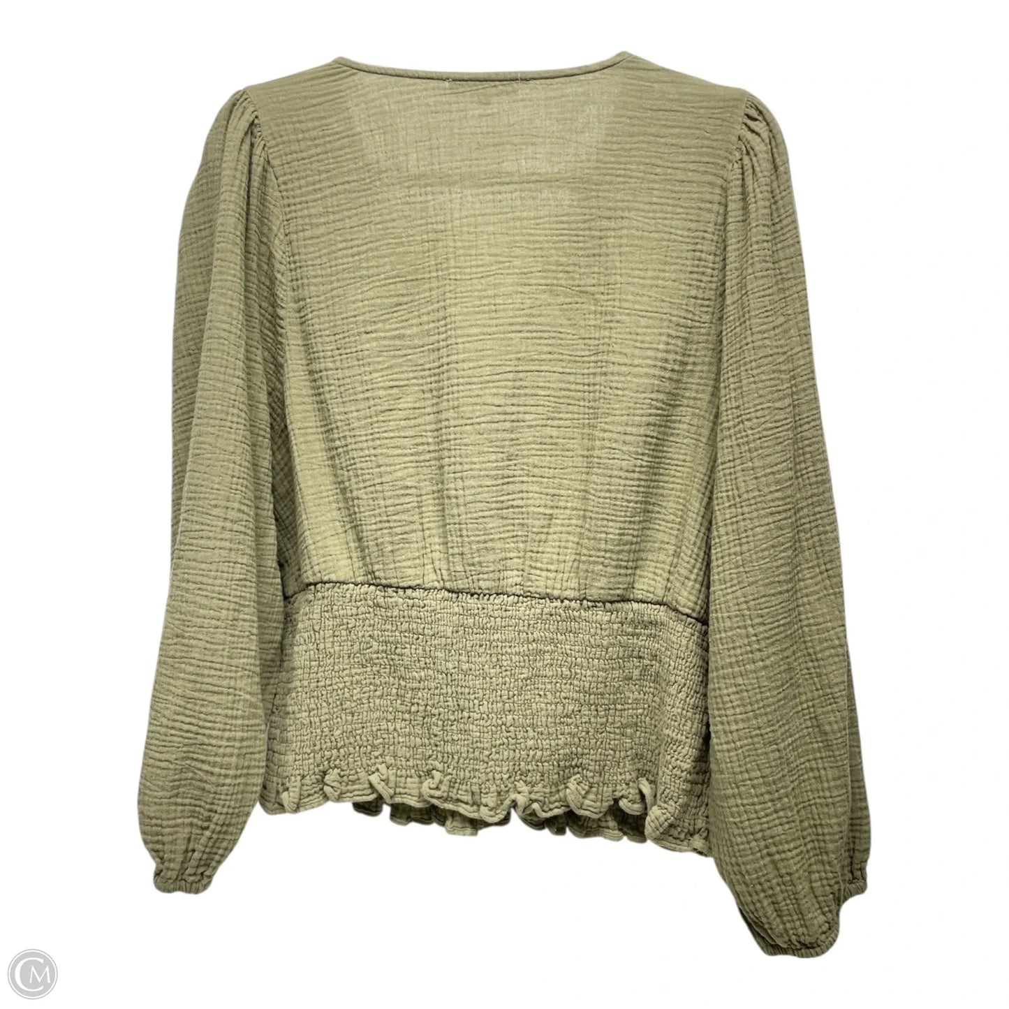 Top Long Sleeve By Madewell In Green, Size: 1x