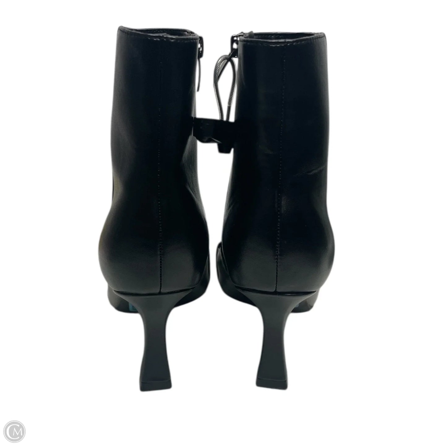 Boots Ankle Heels By Nine West In Black & Silver, Size: 6.5