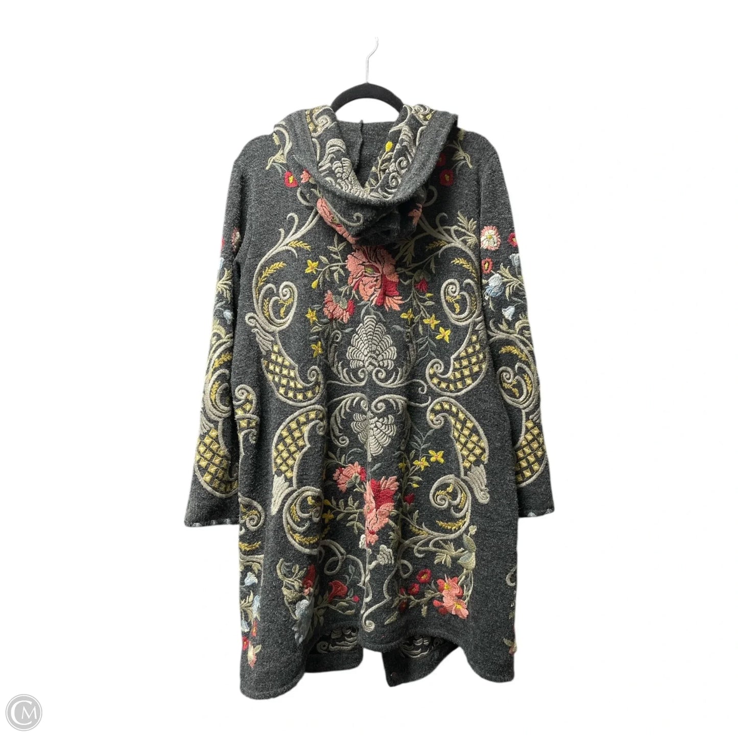 Sweater Cardigan By Johnny Was In Grey, Size: L