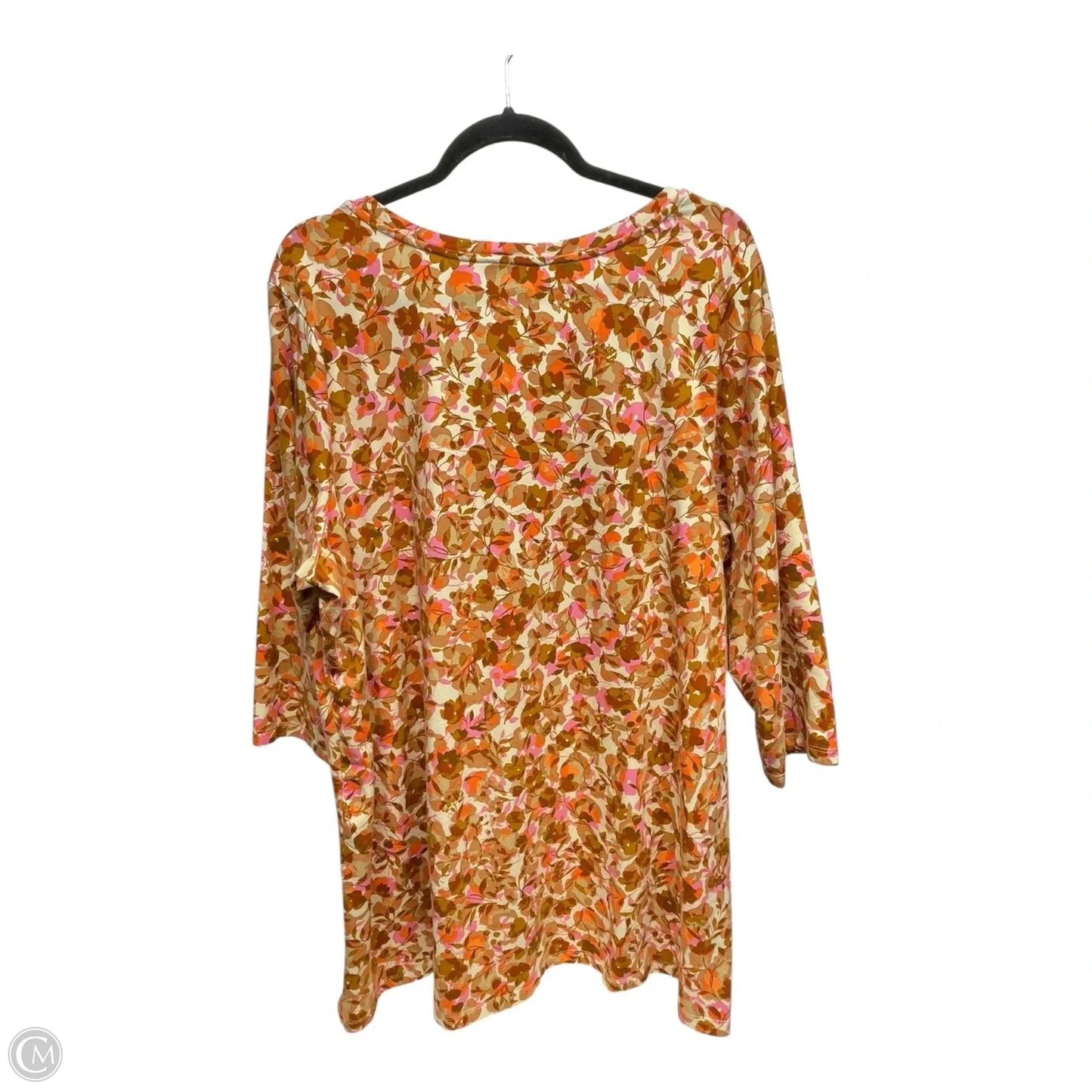Top 3/4 Sleeve By Isaac Mizrahi Live Qvc In Floral Print, Size: 2x