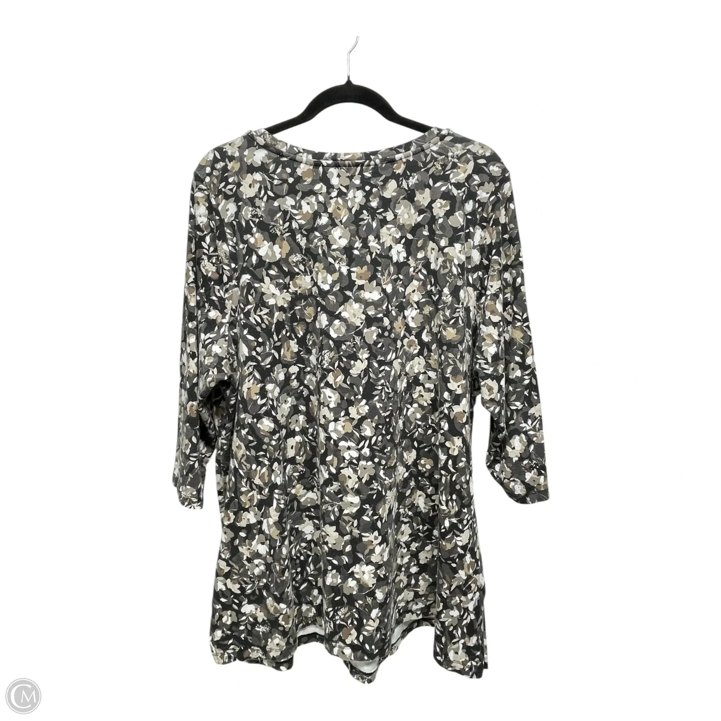 Top 3/4 Sleeve By Isaac Mizrahi Live Qvc In Brown & Cream, Size: 2x