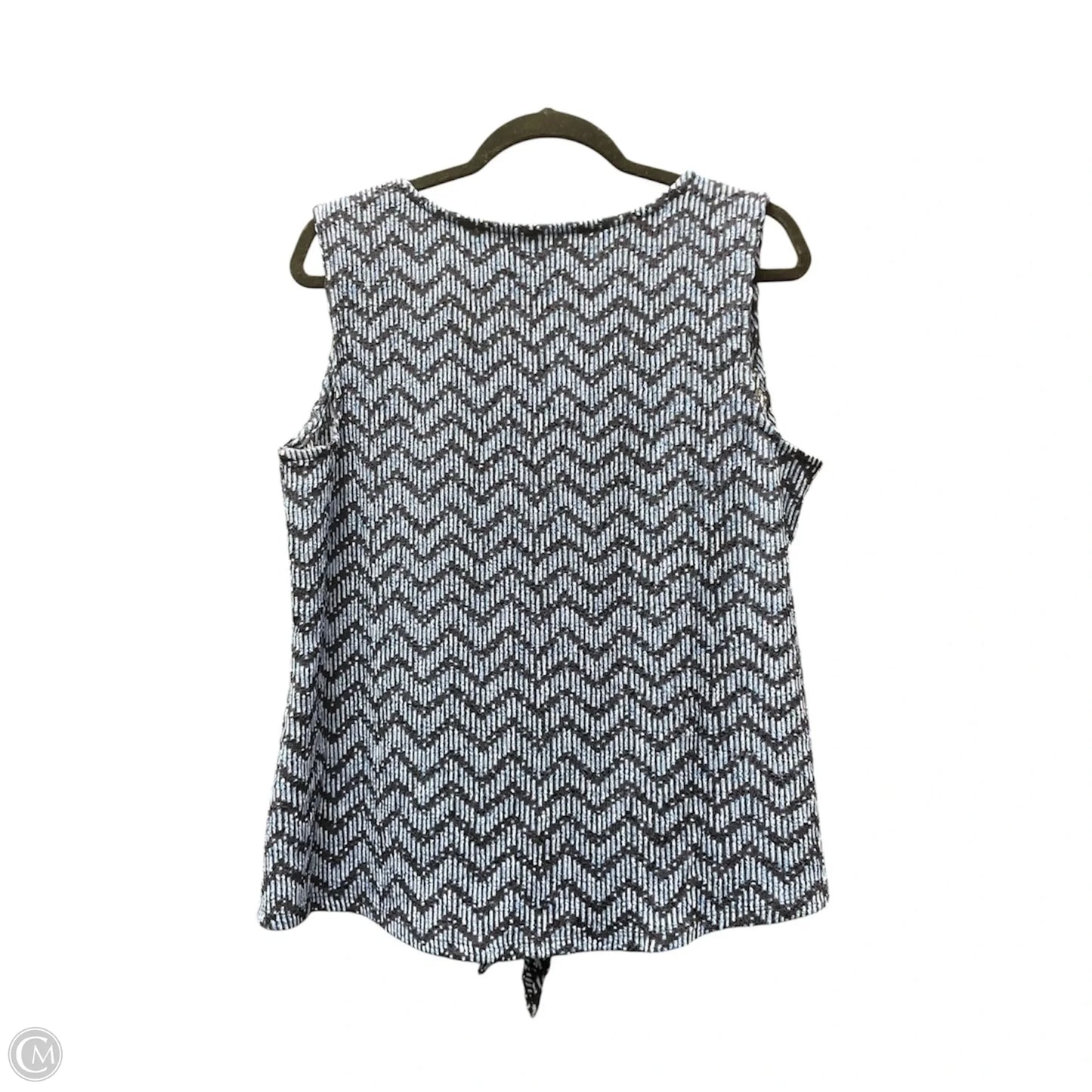 Top Sleeveless By Cato In Black & Blue, Size: L
