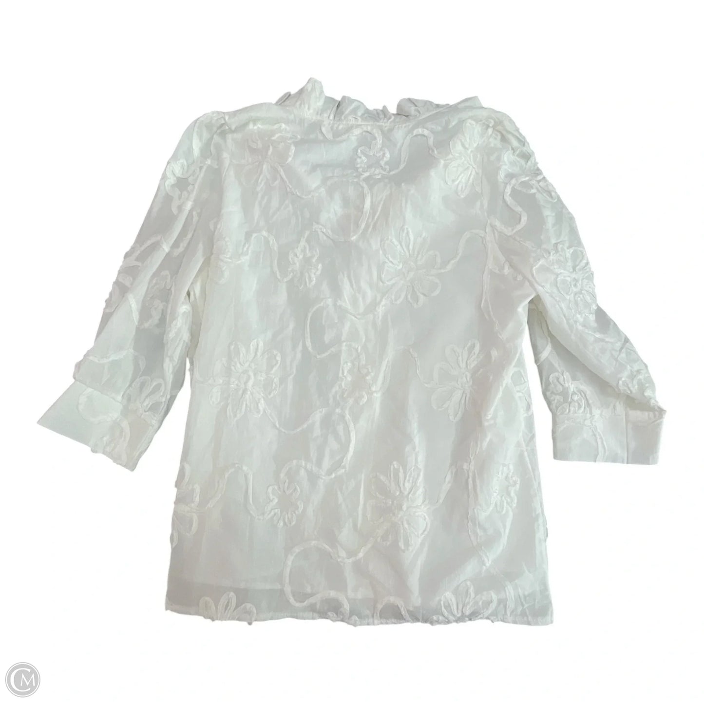 Top 3/4 Sleeve By Cherry Betty In White, Size: M