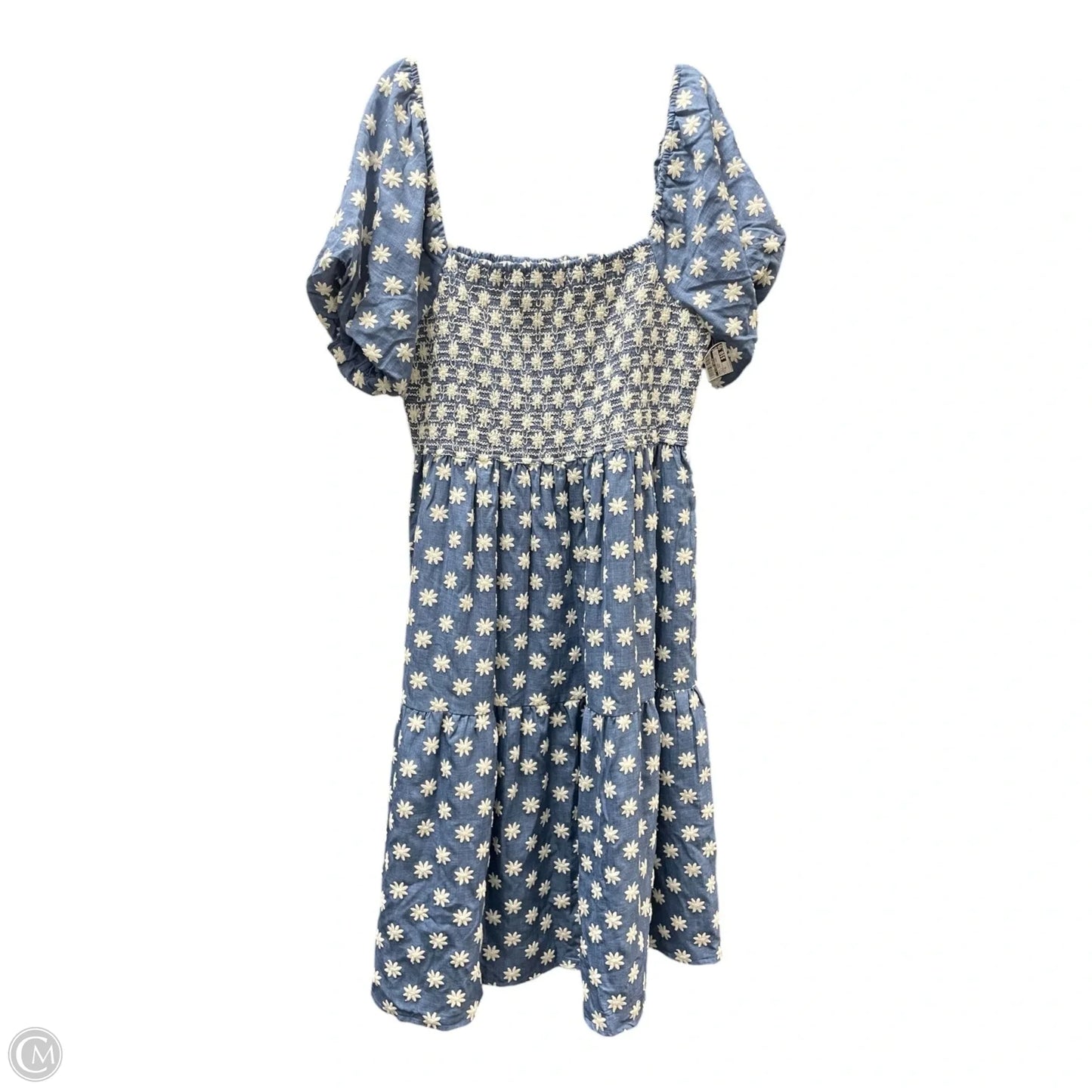 Dress Casual Short By LOVELO In Blue & Cream, Size: Xl
