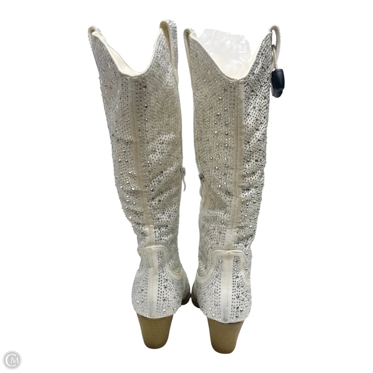 Boots Western By Forever In Silver & White, Size: 7