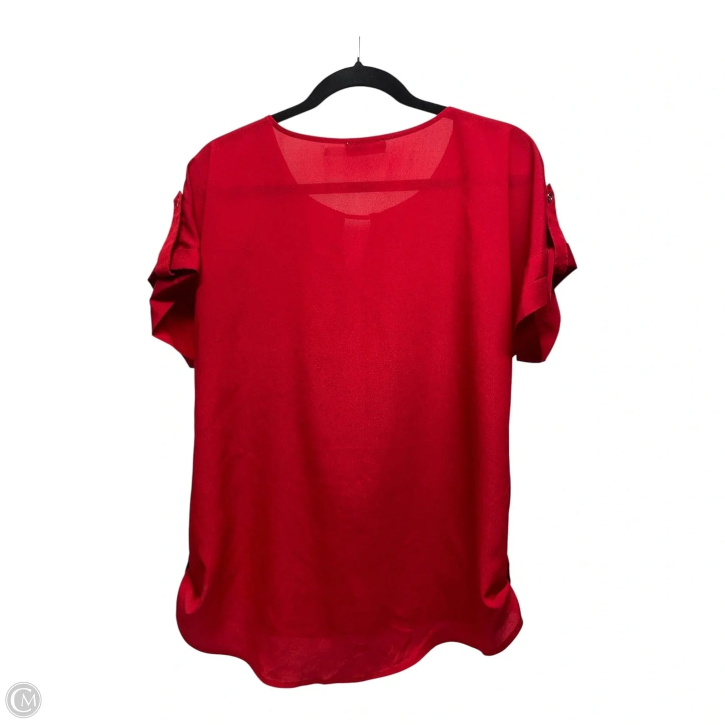 Top Short Sleeve By Calvin Klein In Red, Size: L
