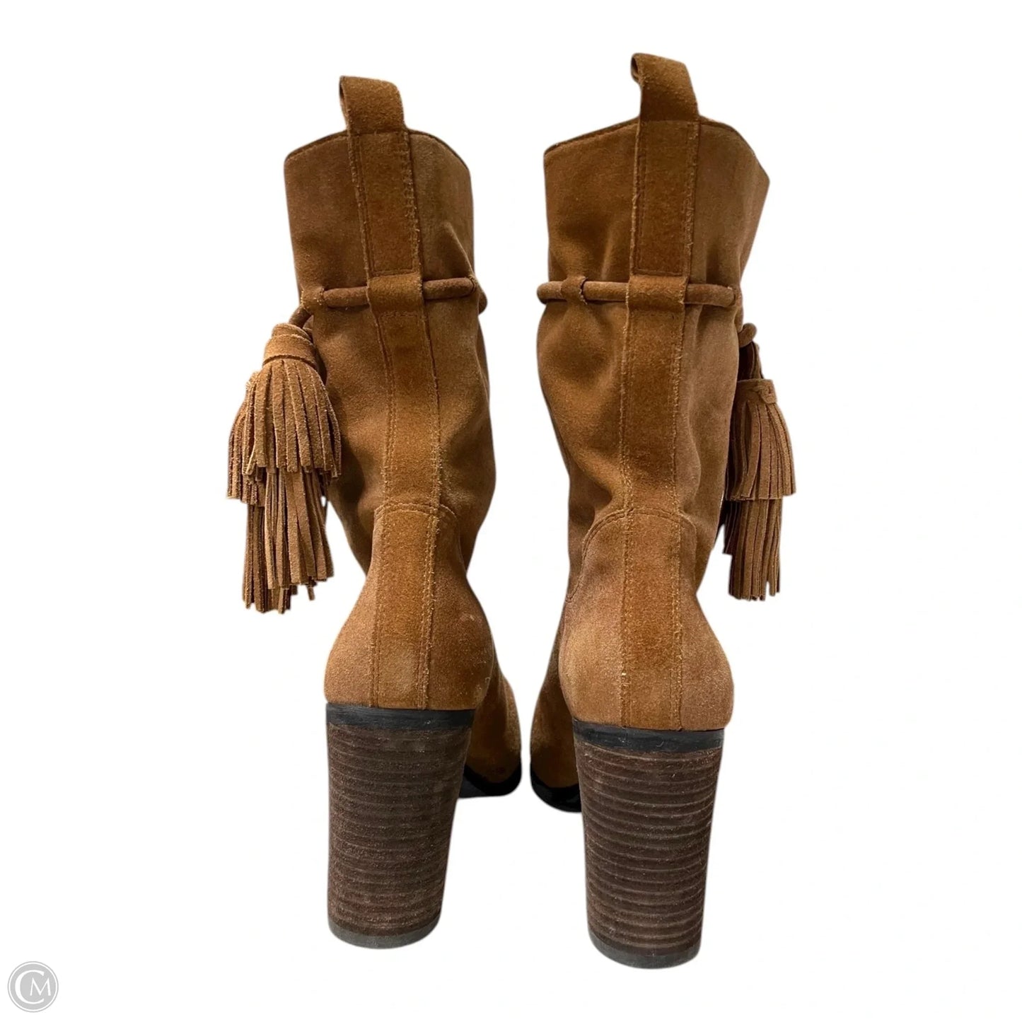 Boots Ankle Heels By Boden In Tan, Size: 6.5