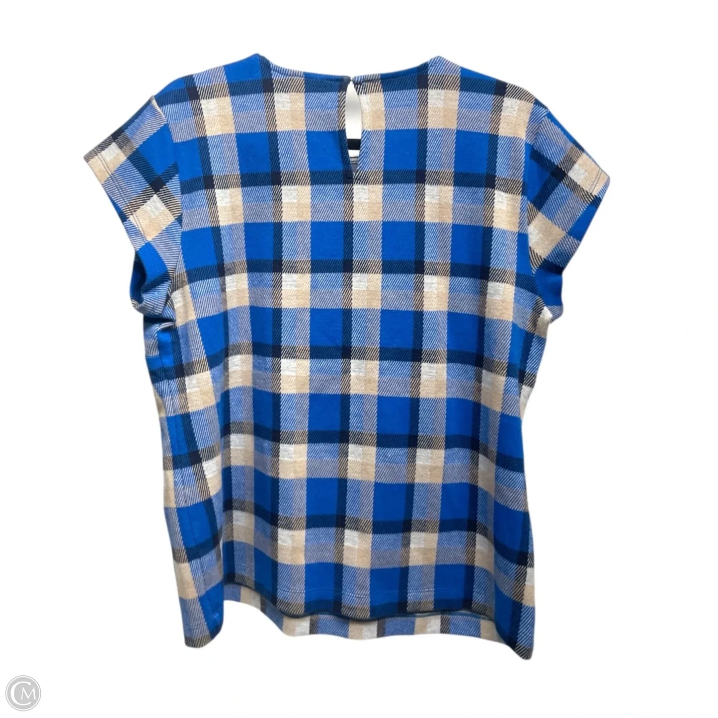 Top Short Sleeve By Ann Taylor In Plaid Pattern, Size: Xlp