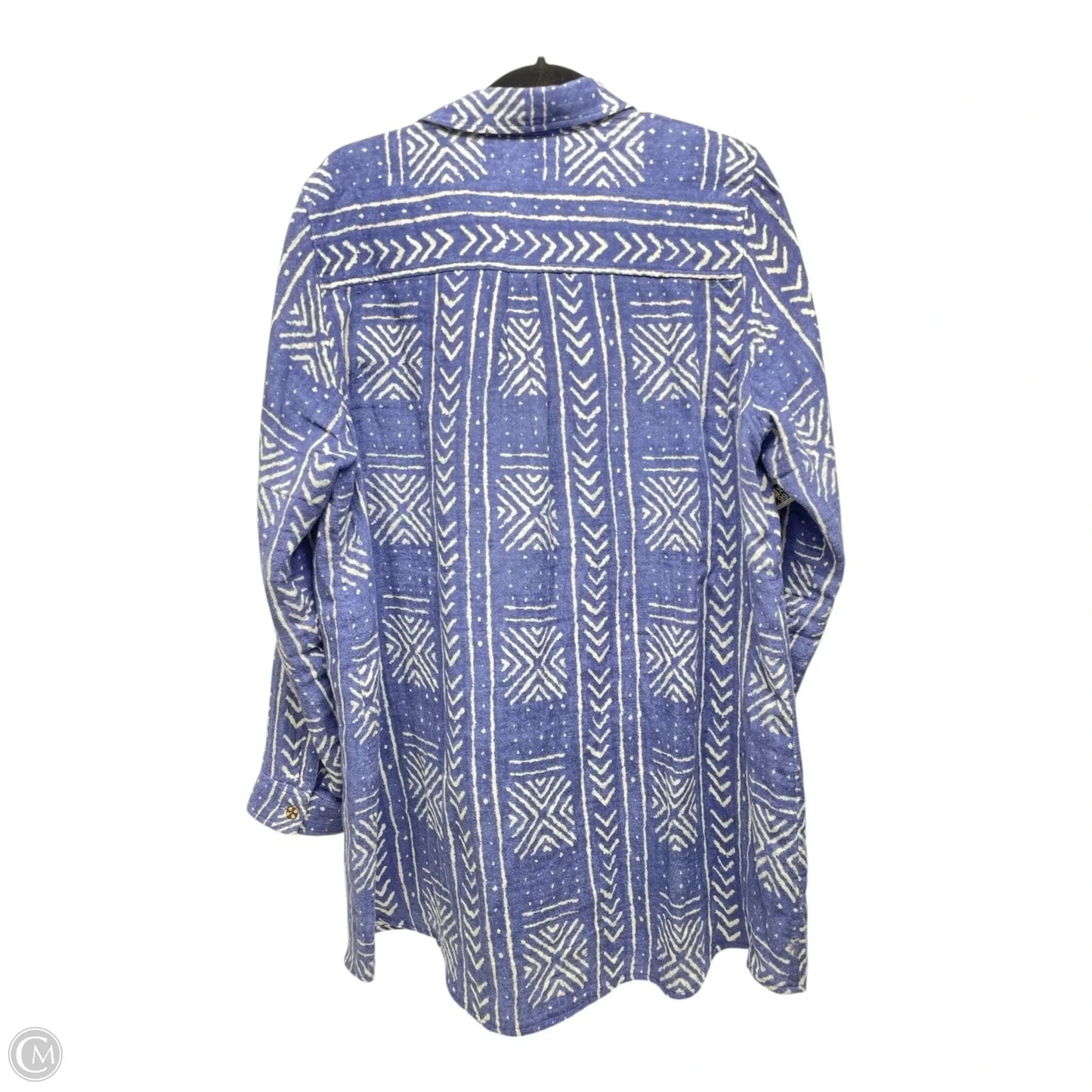 Top Long Sleeve By Soft Surroundings In Blue & White, Size: Xl