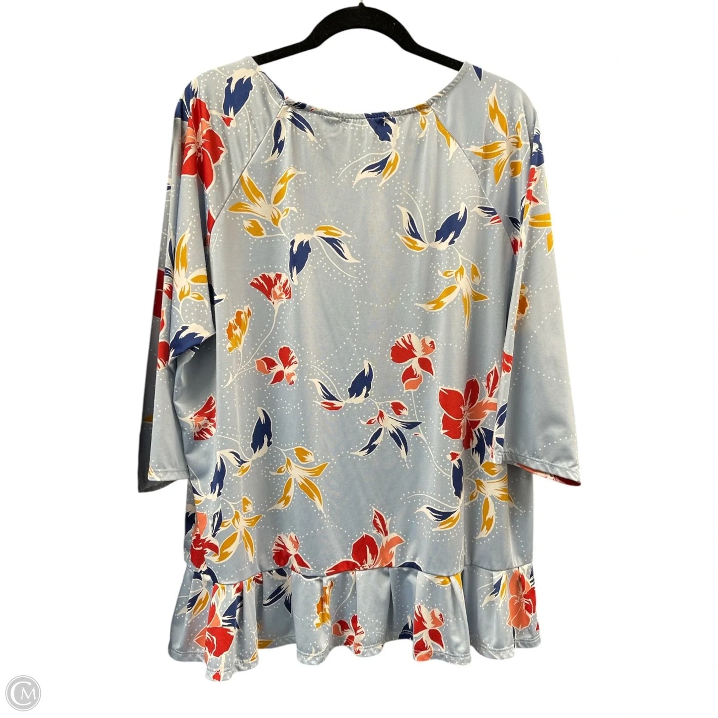 Top 3/4 Sleeve By Notations In Floral Print, Size: 2x