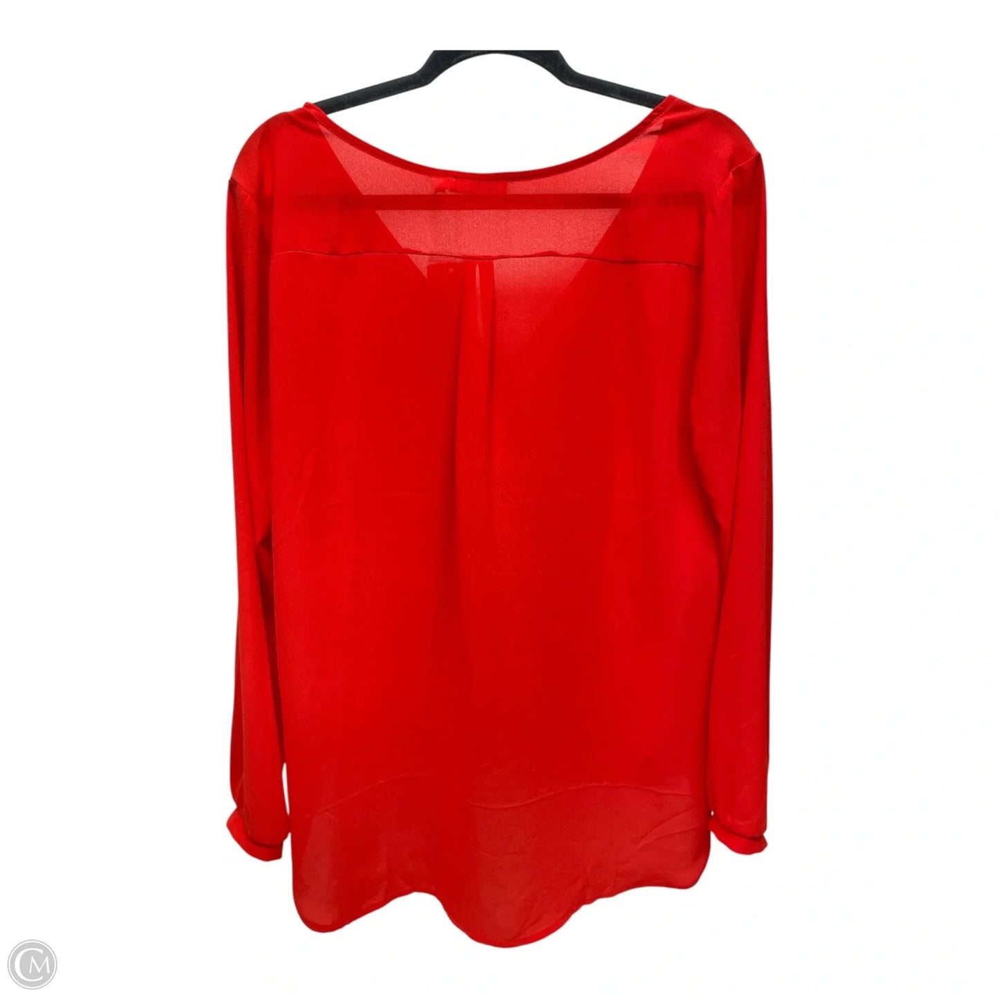 Blouse Long Sleeve By Lush In Red, Size: Xl