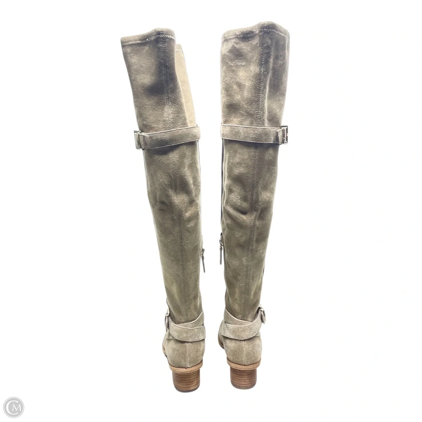 Boots Knee Heels By elaine turner - In Taupe, Size: 7