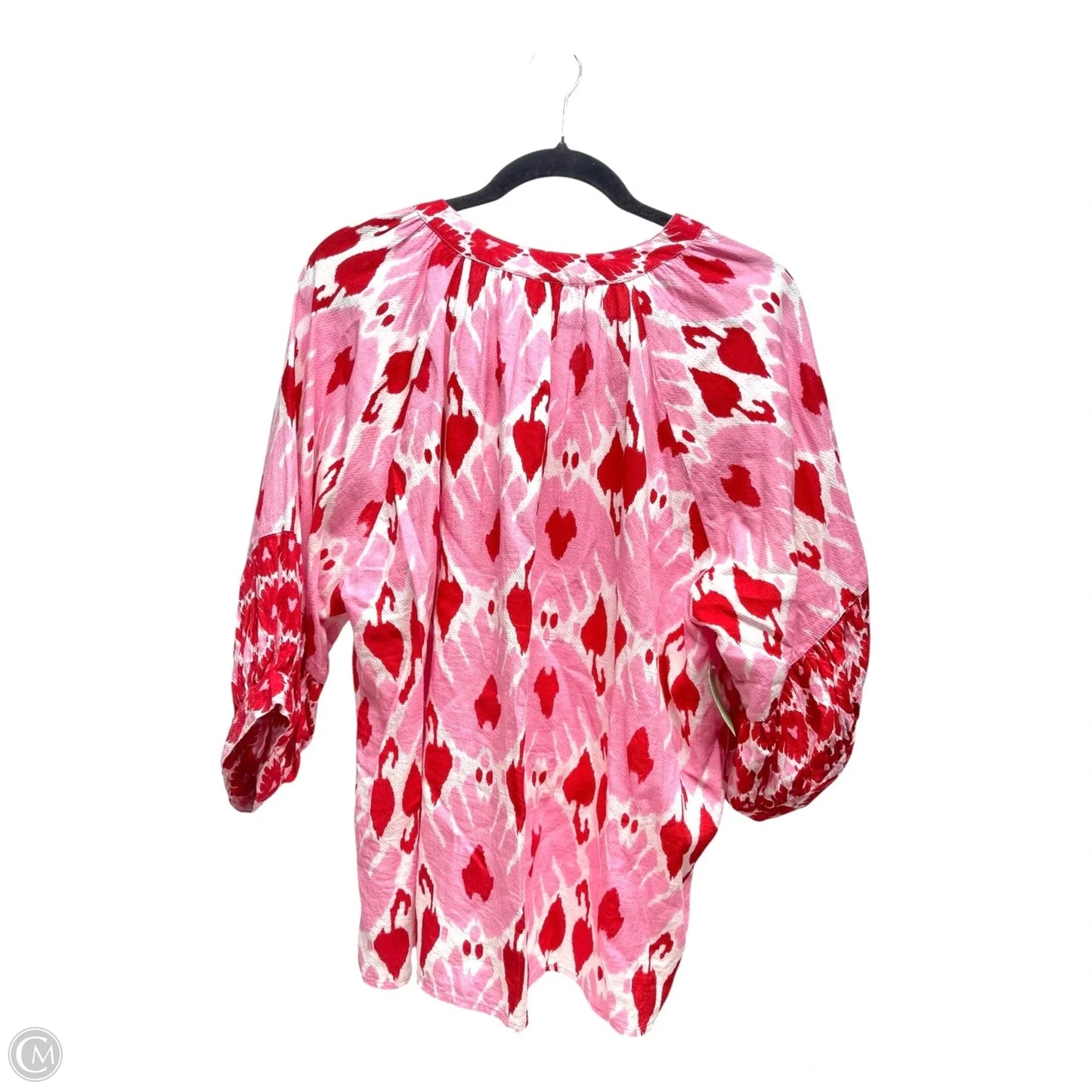 Top 3/4 Sleeve By Ivy Jane In Pink & Red, Size: Xl