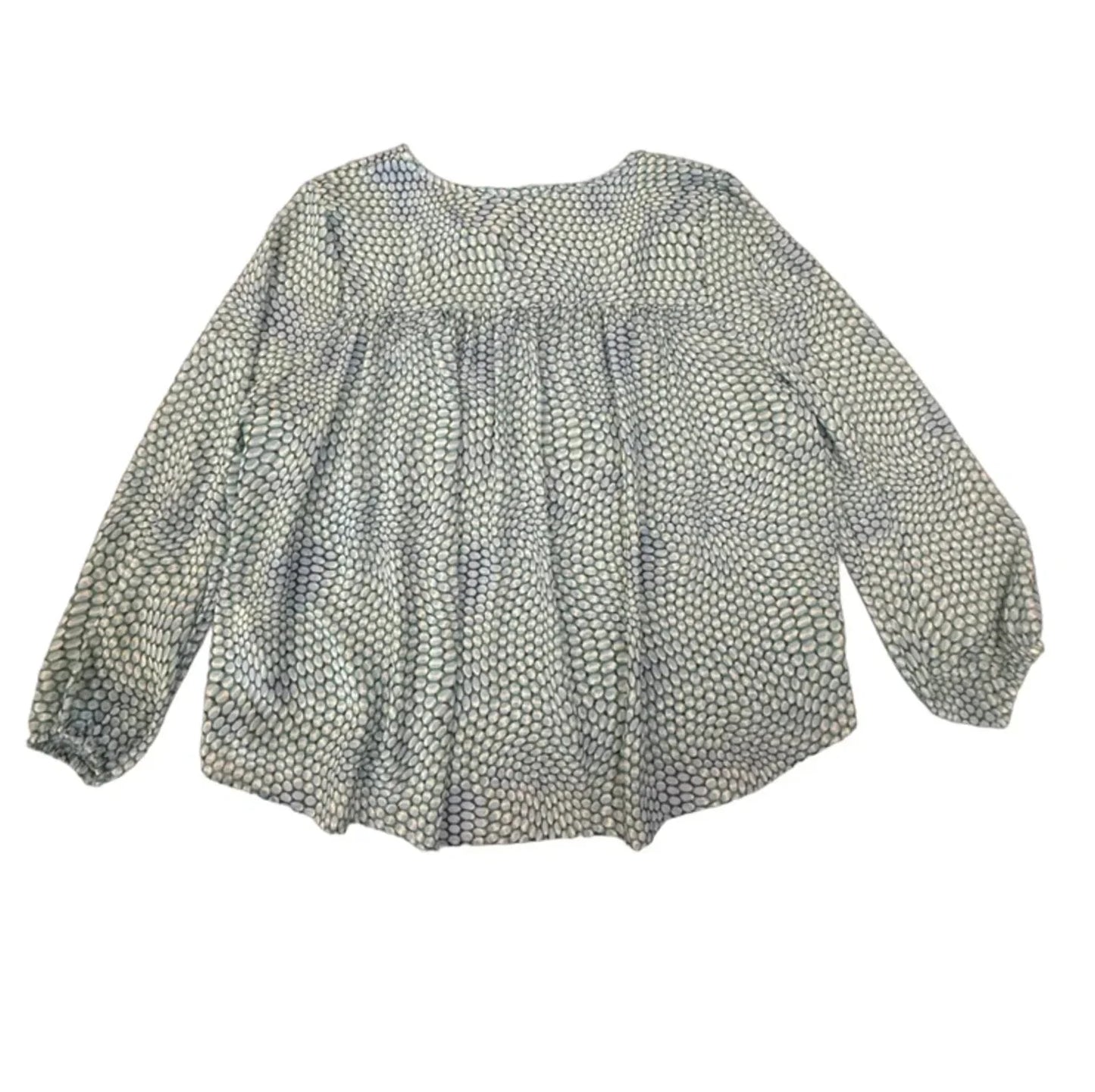 Blouse Long Sleeve By Liverpool In Blue & Green, Size: Xl