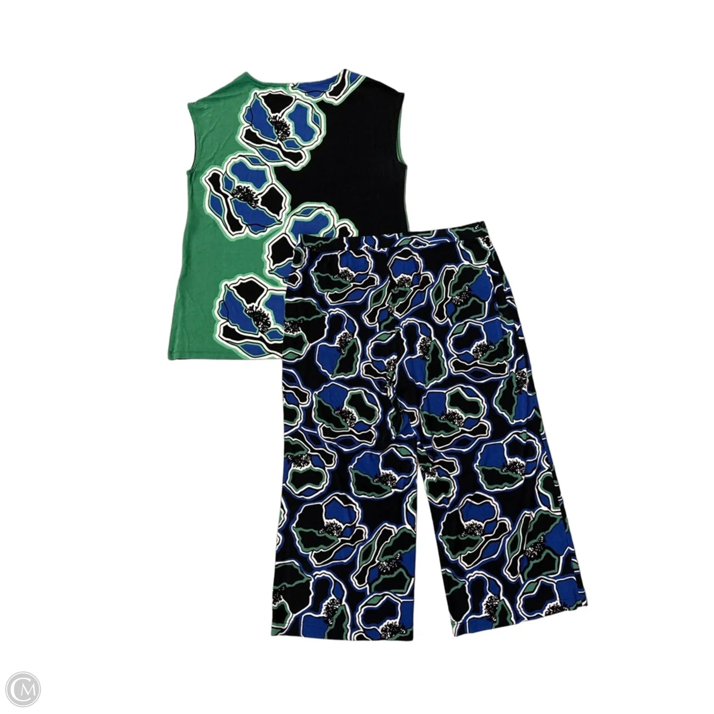 Pants Set 2pc By Chicos In Black & Blue, Size: Xl