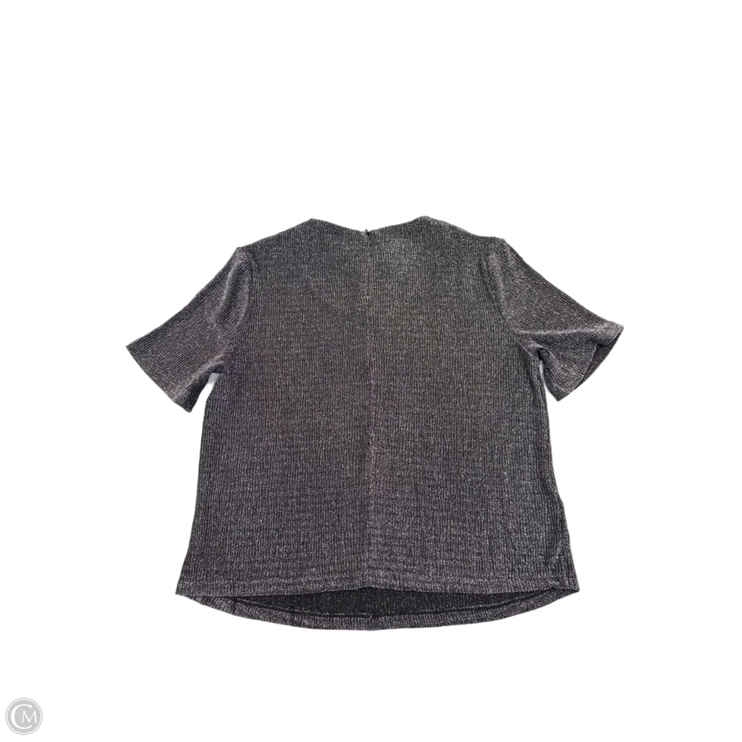 Top Short Sleeve By Mng In Black & Silver, Size: L
