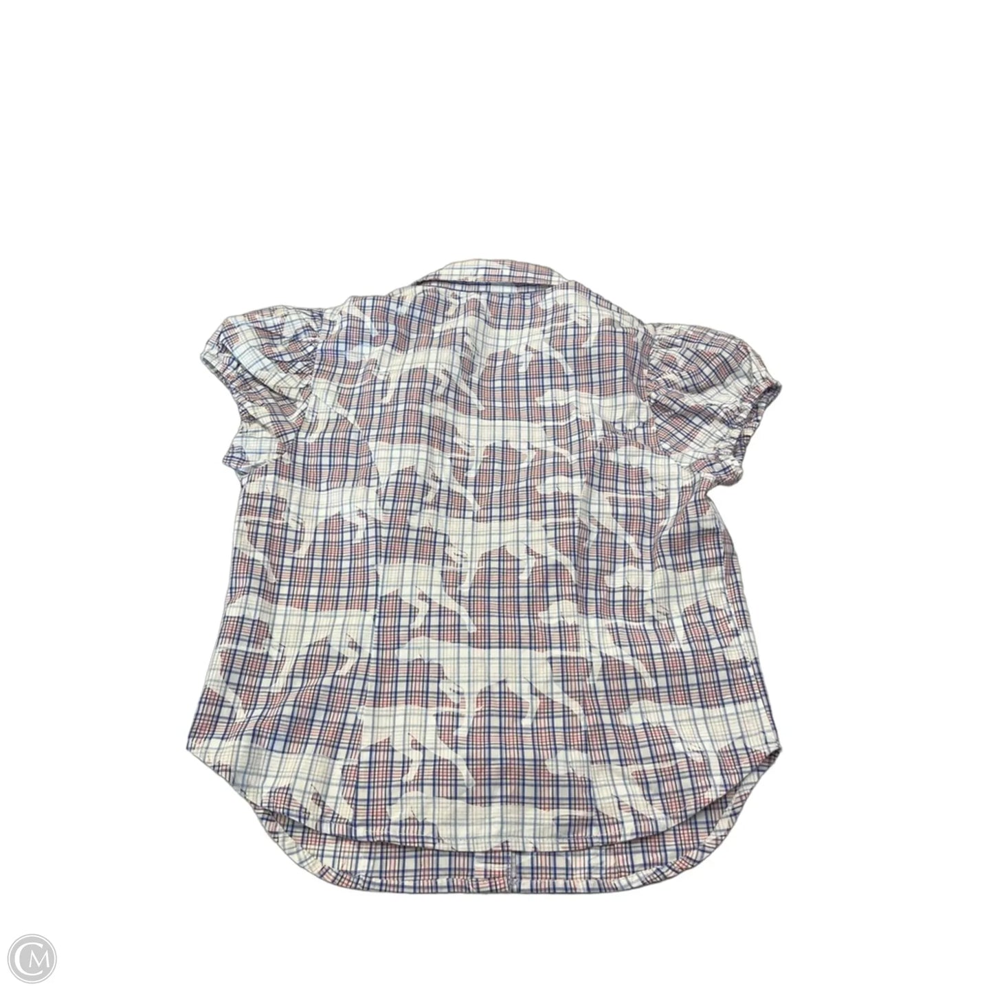 Top Short Sleeve By Maeve In Plaid Pattern, Size: M
