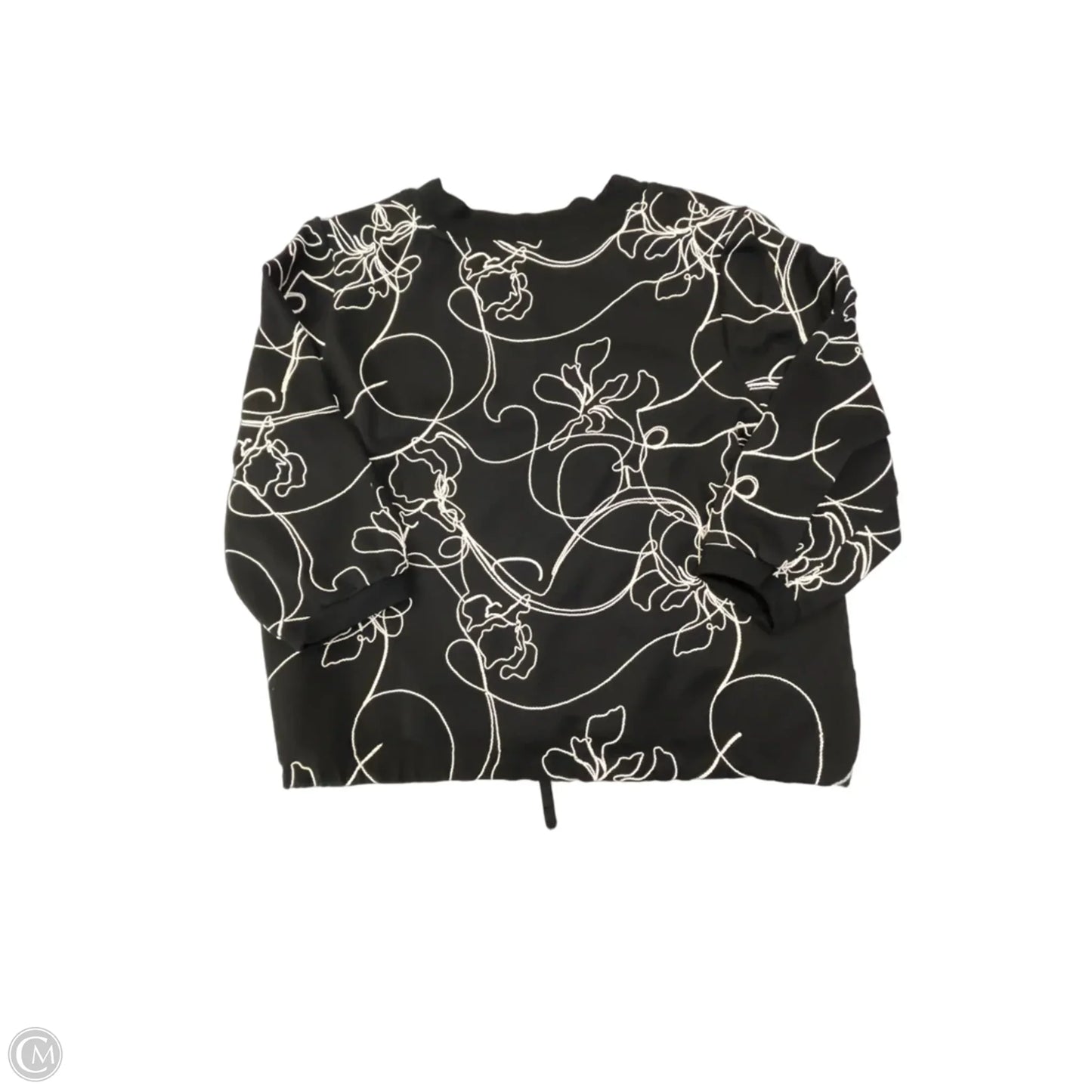 Top 3/4 Sleeve By Chicos In Black, Size: L