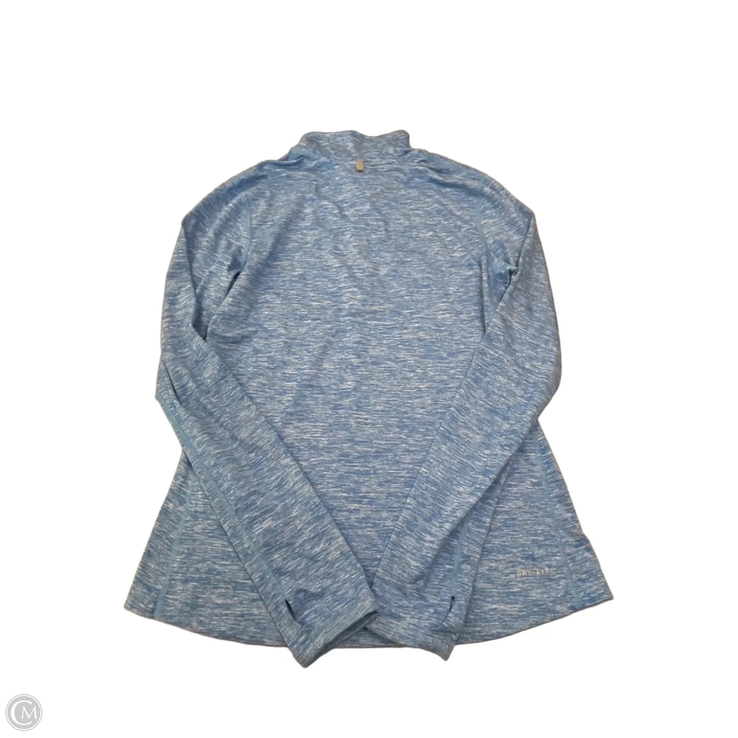 Athletic Top Long Sleeve Collar By Nike In Blue, Size: S