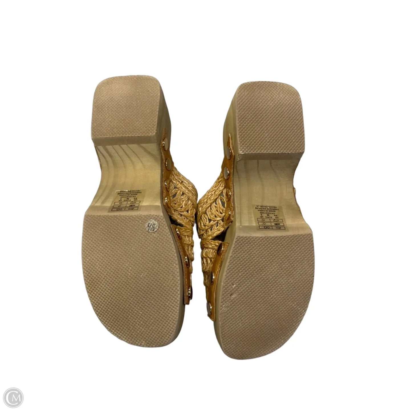 Sandals Heels Block By Kelsi Dagger In Tan, Size: 5.5