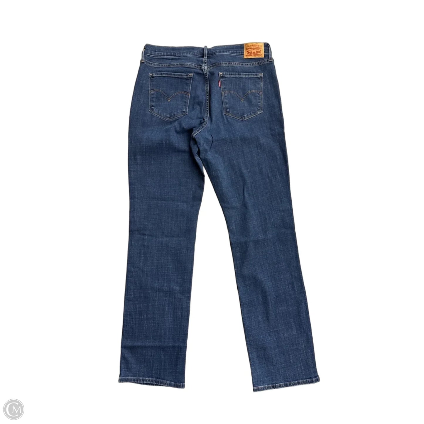 Jeans Straight By Levis In Blue Denim, Size: 14