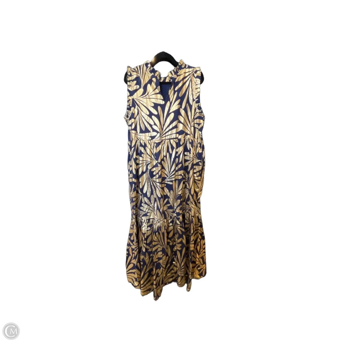 Dress Party Long By Jude Connally In Blue & Gold, Size: L