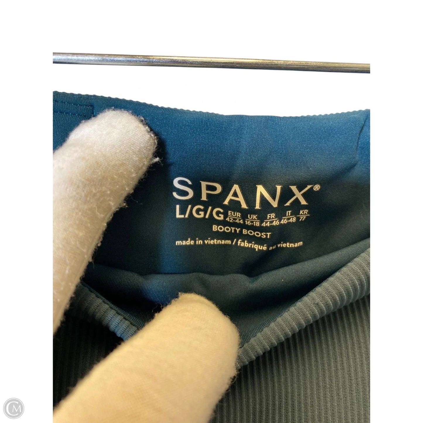 Athletic Leggings By Spanx In Green, Size: L