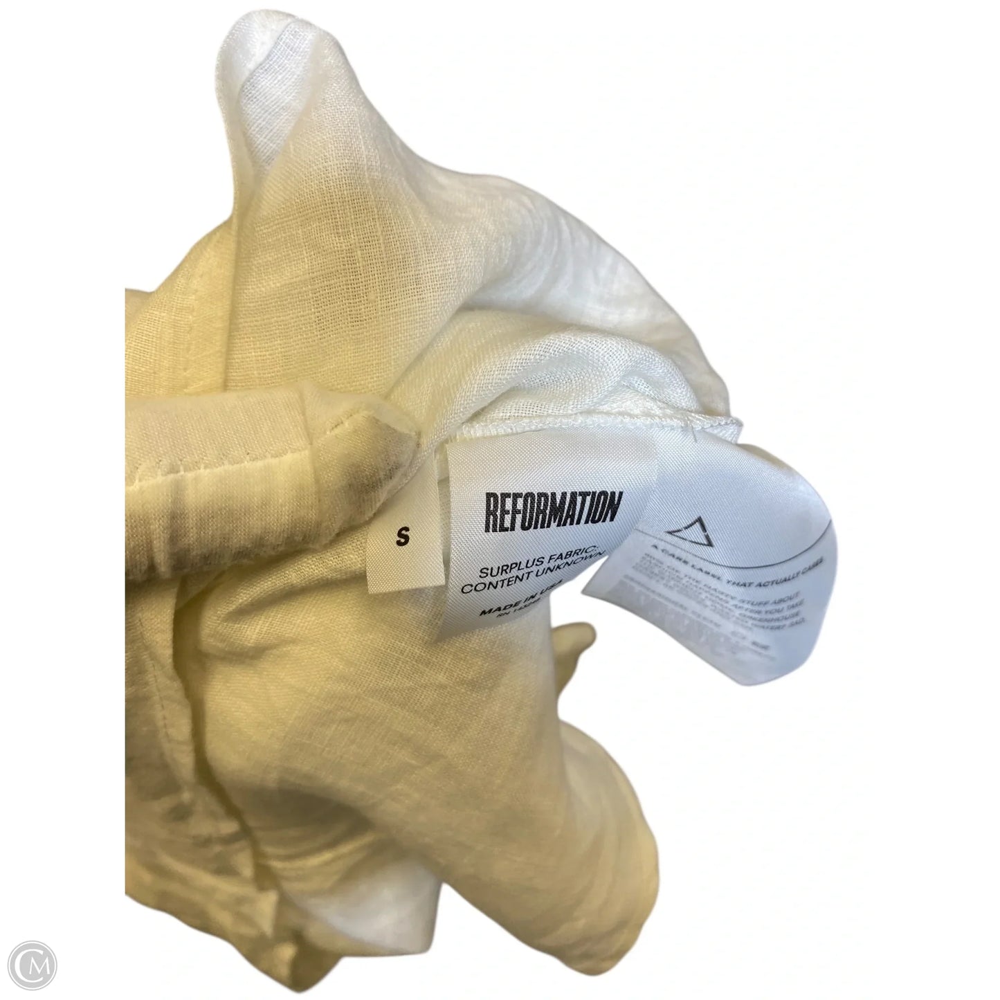 Top Sleeveless By Reformation In White, Size: S