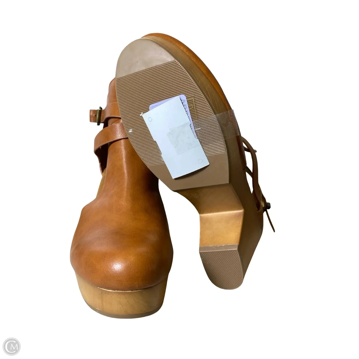 Sandals Heels Block By Bamboo In Brown, Size: 8.5