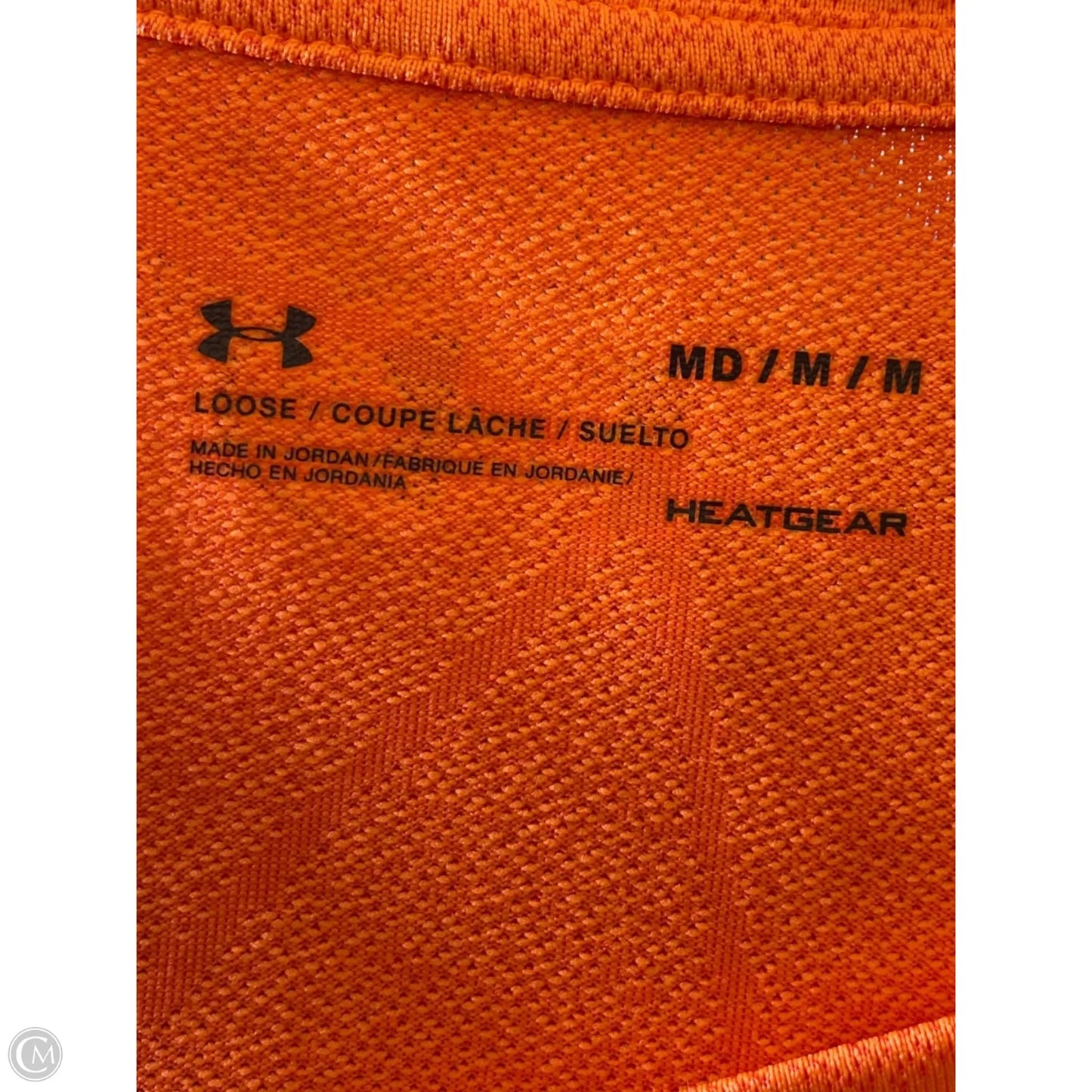 Athletic Top Short Sleeve By Under Armour In Orange, Size: M