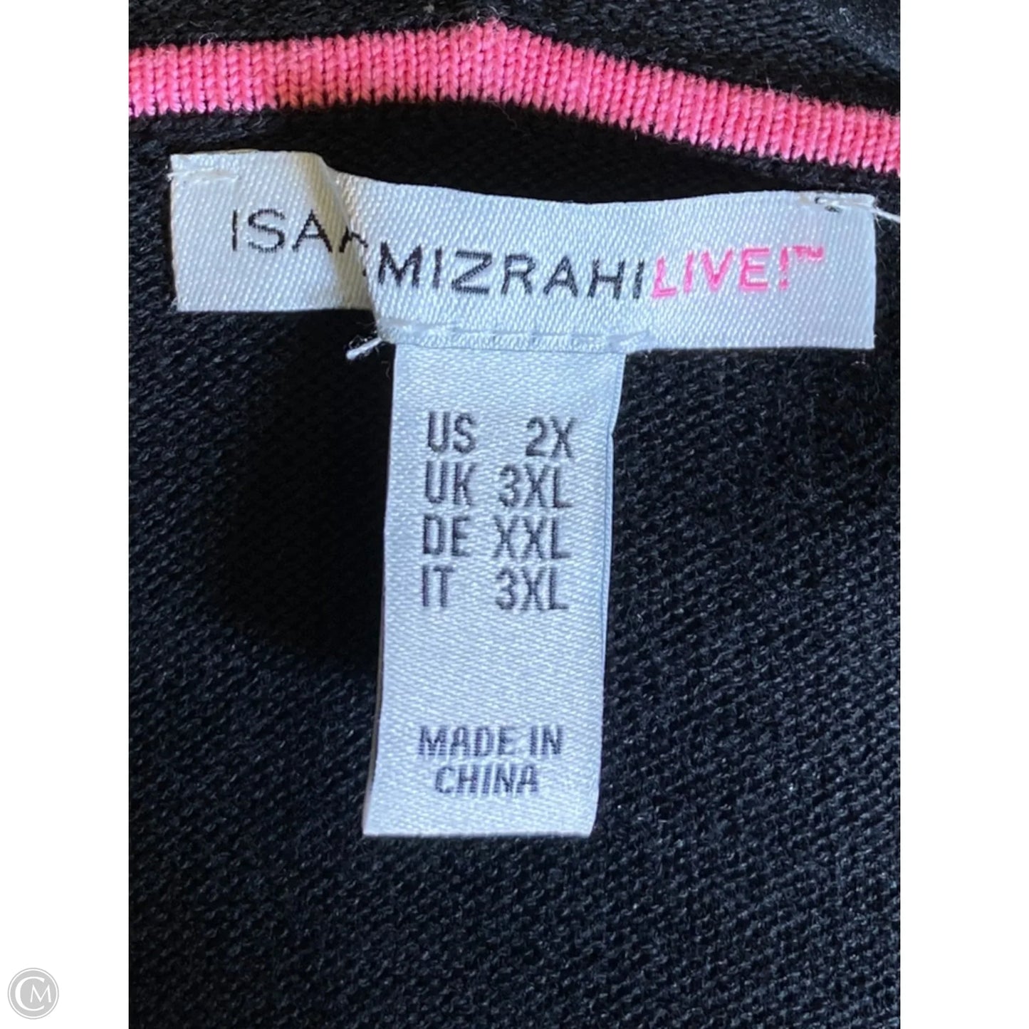 Sweater Cardigan By Isaac Mizrahi In Black, Size: 2x