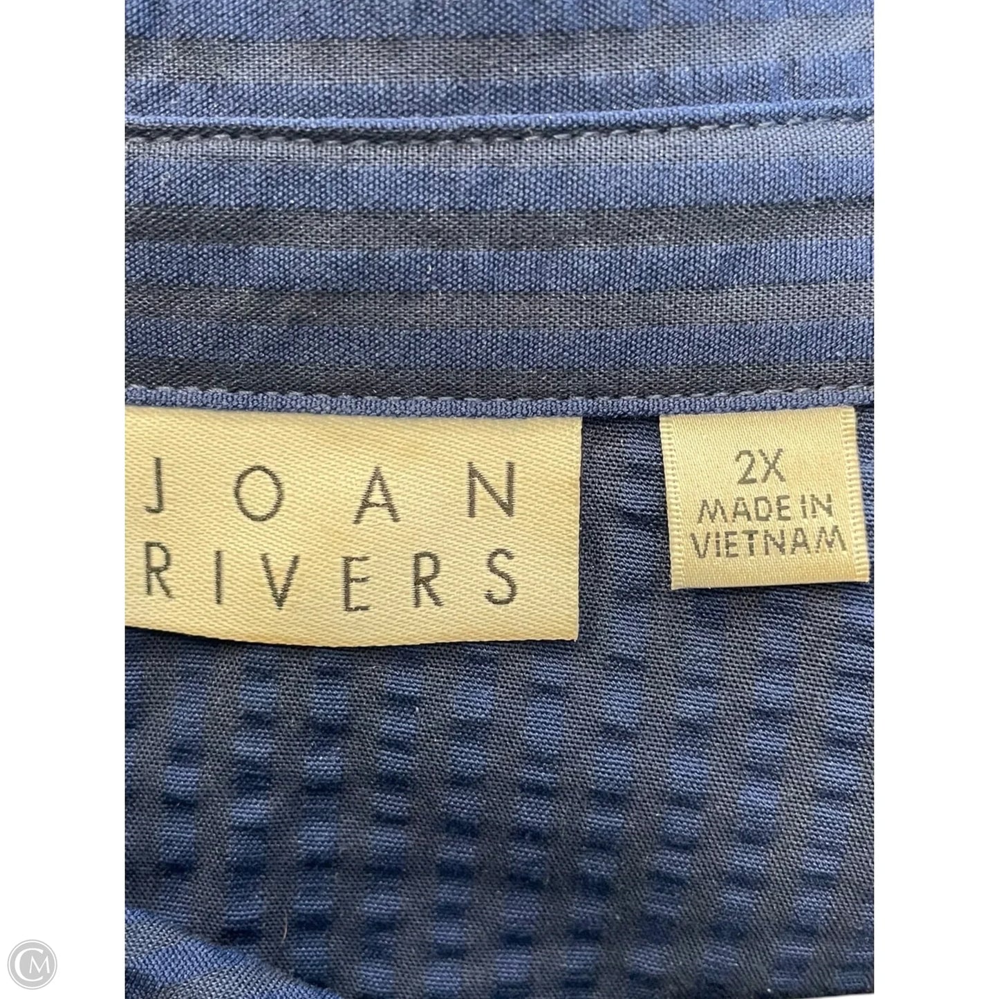 Blouse Long Sleeve By Joan Rivers In Navy, Size: 2x