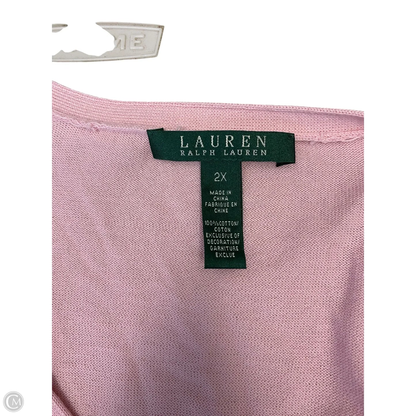 Sweater Cardigan By Lauren By Ralph Lauren In Pink, Size: 2x