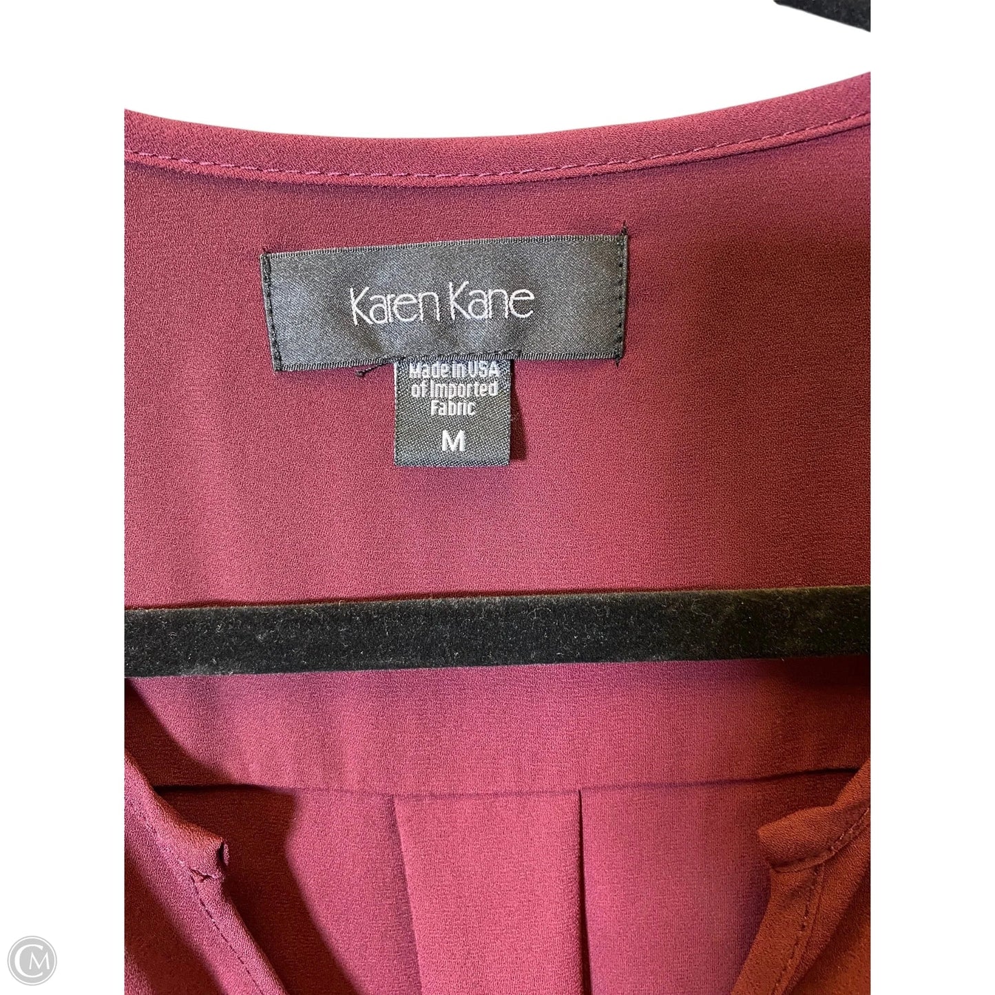 Top Long Sleeve By Karen Kane In Maroon, Size: M