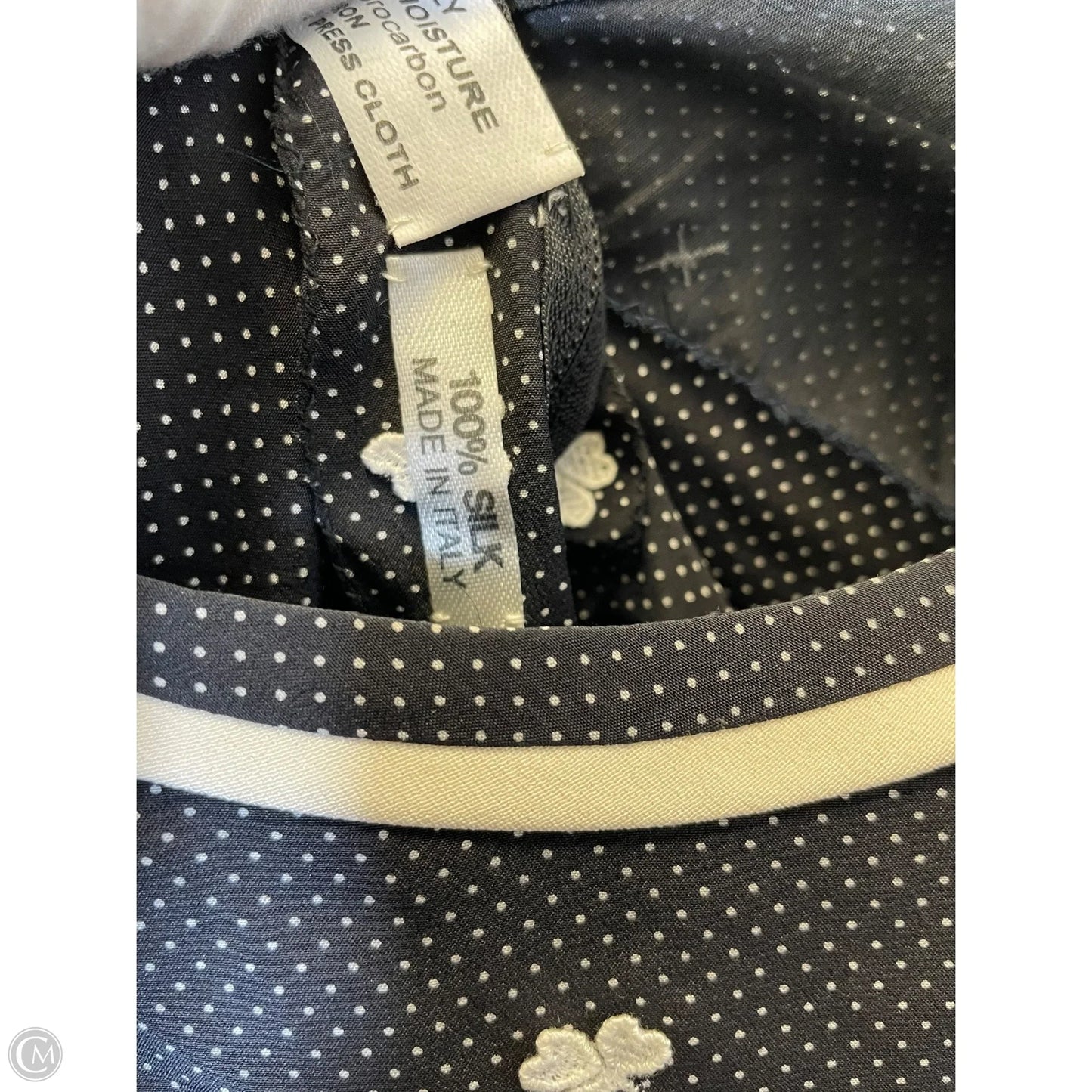 Top Long Sleeve Designer By Neiman Marcus In Black & White, Size: M