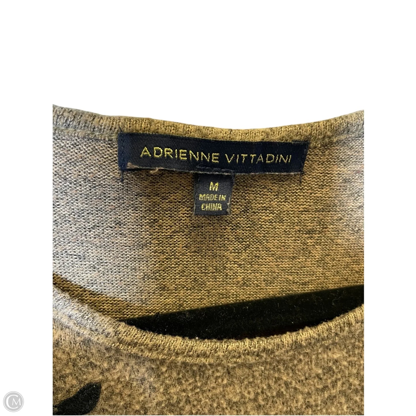 Top Long Sleeve By Adrienne Vittadini In Brown, Size: M