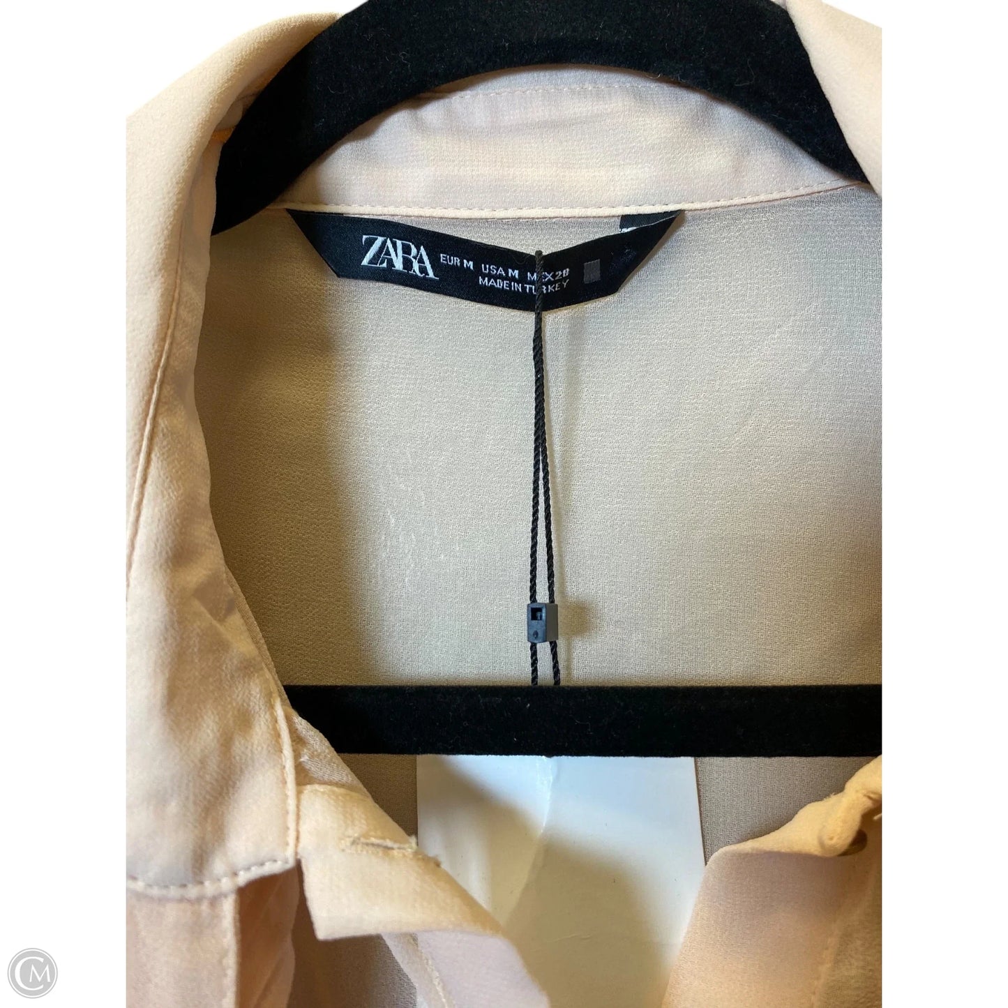 Top Short Sleeve By Zara In Peach, Size: M