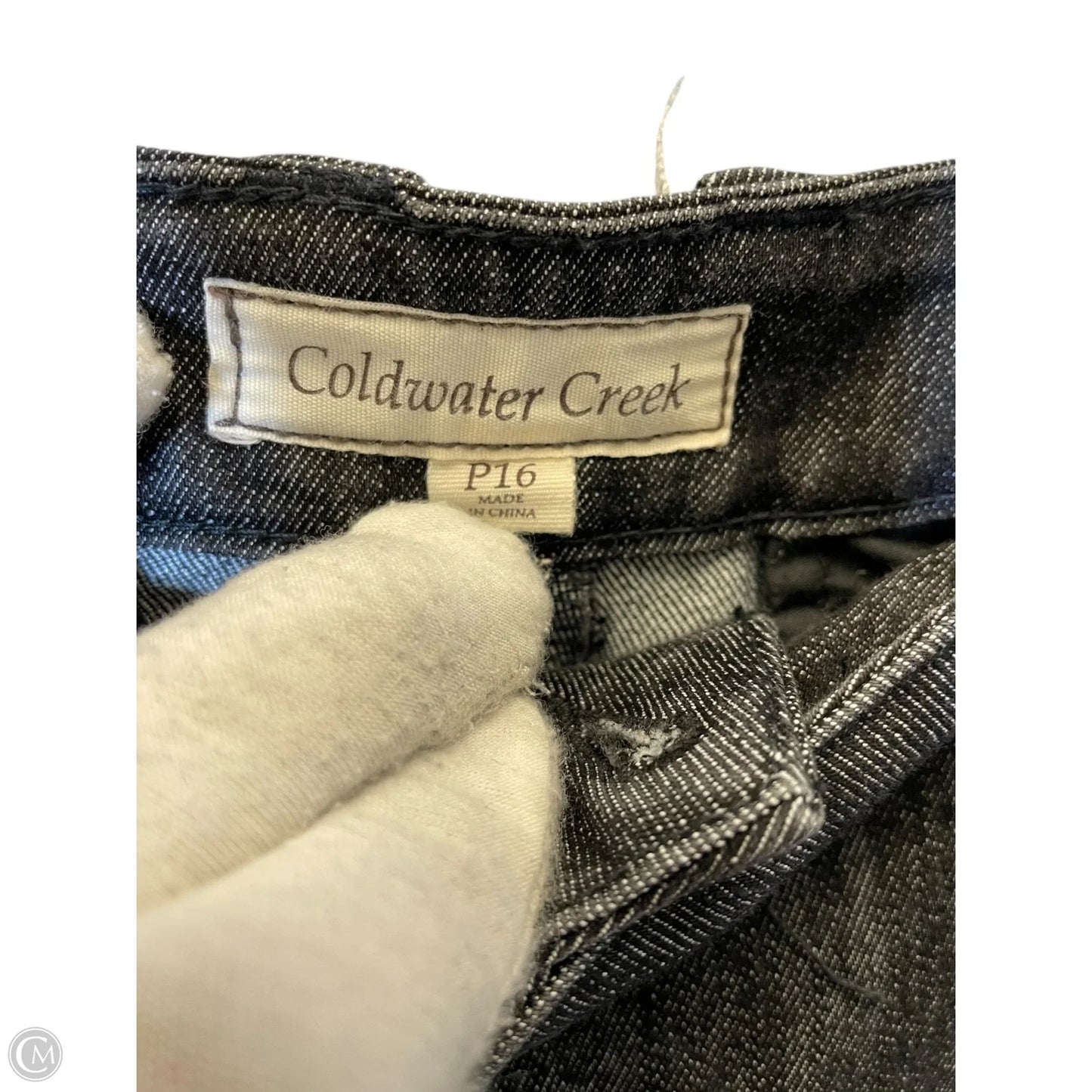 Jeans Straight By Coldwater Creek In Black Denim, Size: 16