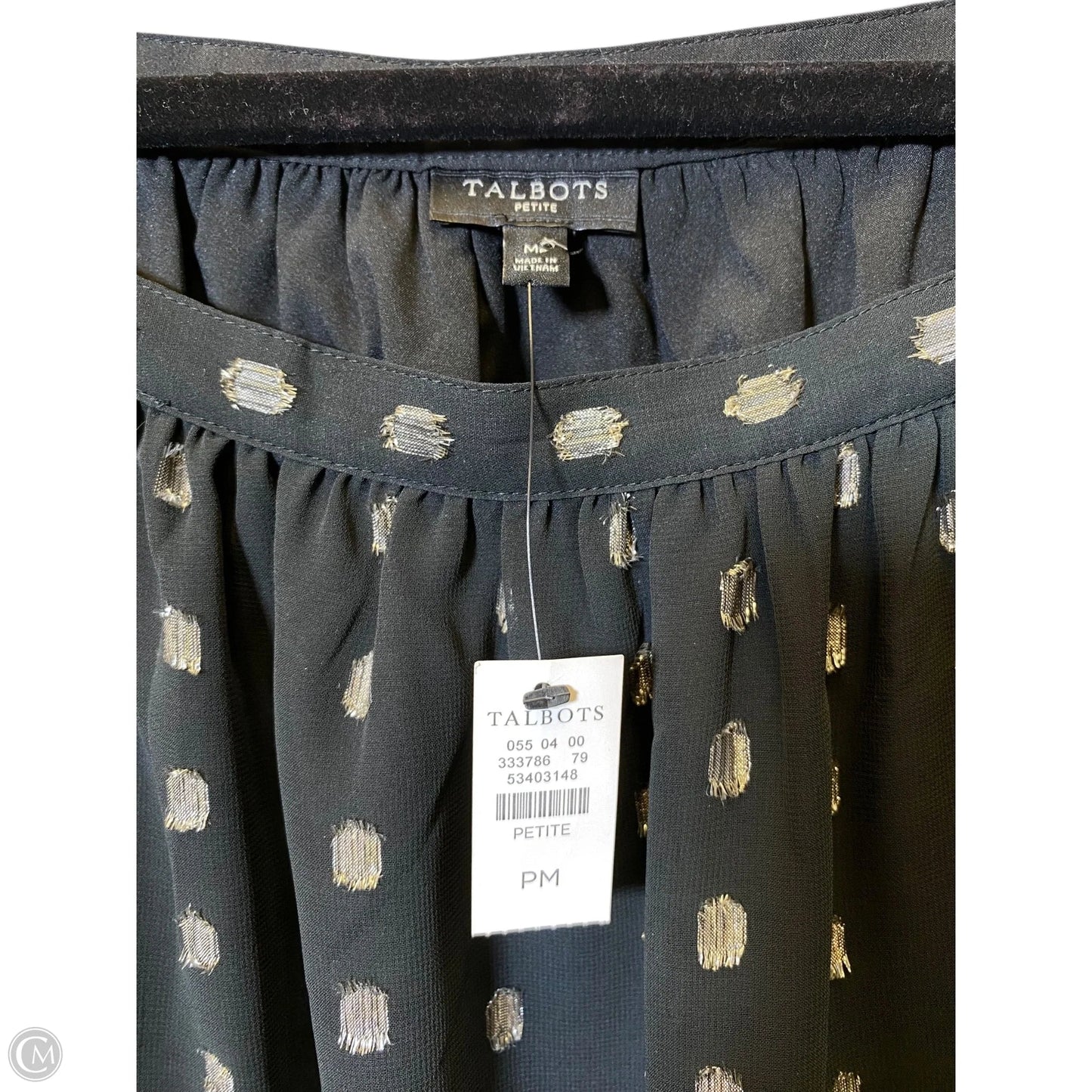 Top Long Sleeve By Talbots In Black & Gold, Size: M