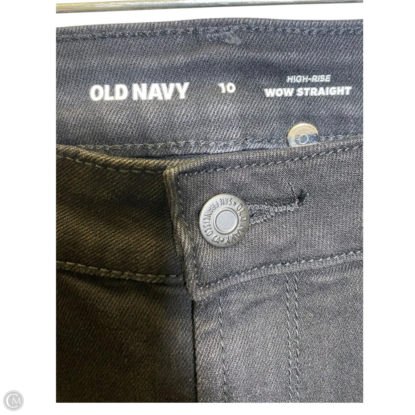 Jeans Straight By Old Navy In Black Denim, Size: 10